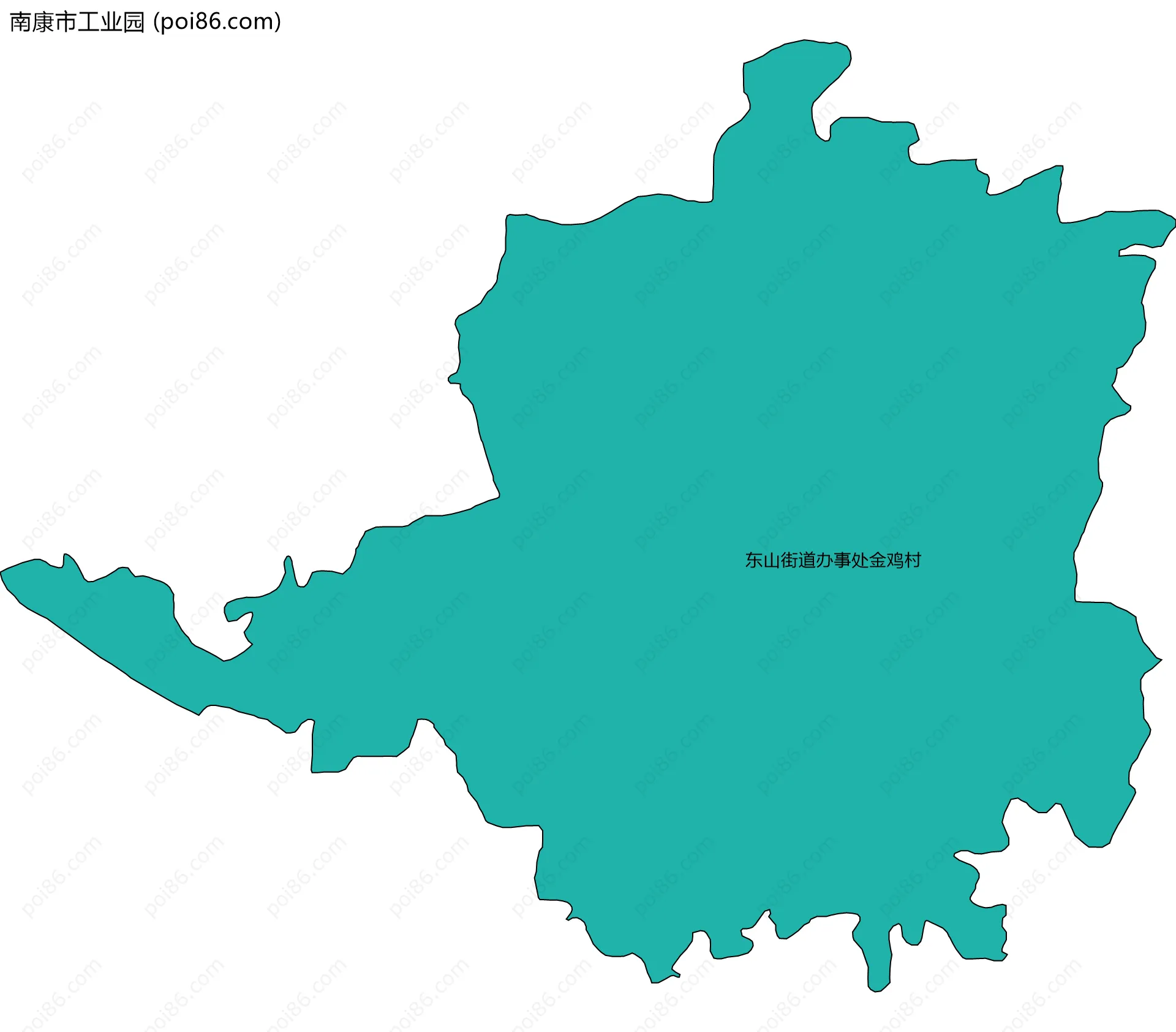 南康市工业园边界地图(五级行政区划)