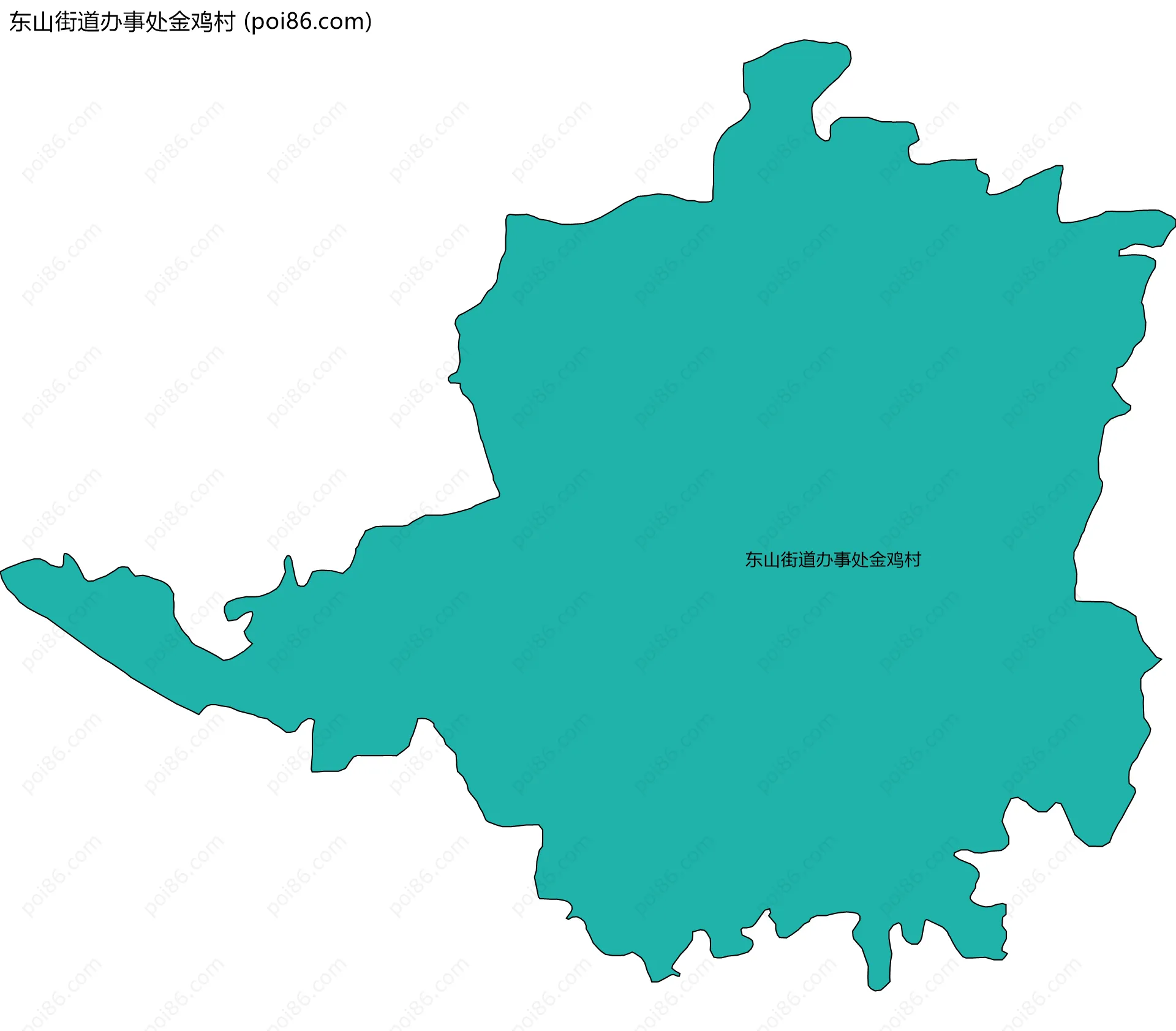 东山街道办事处金鸡村边界地图