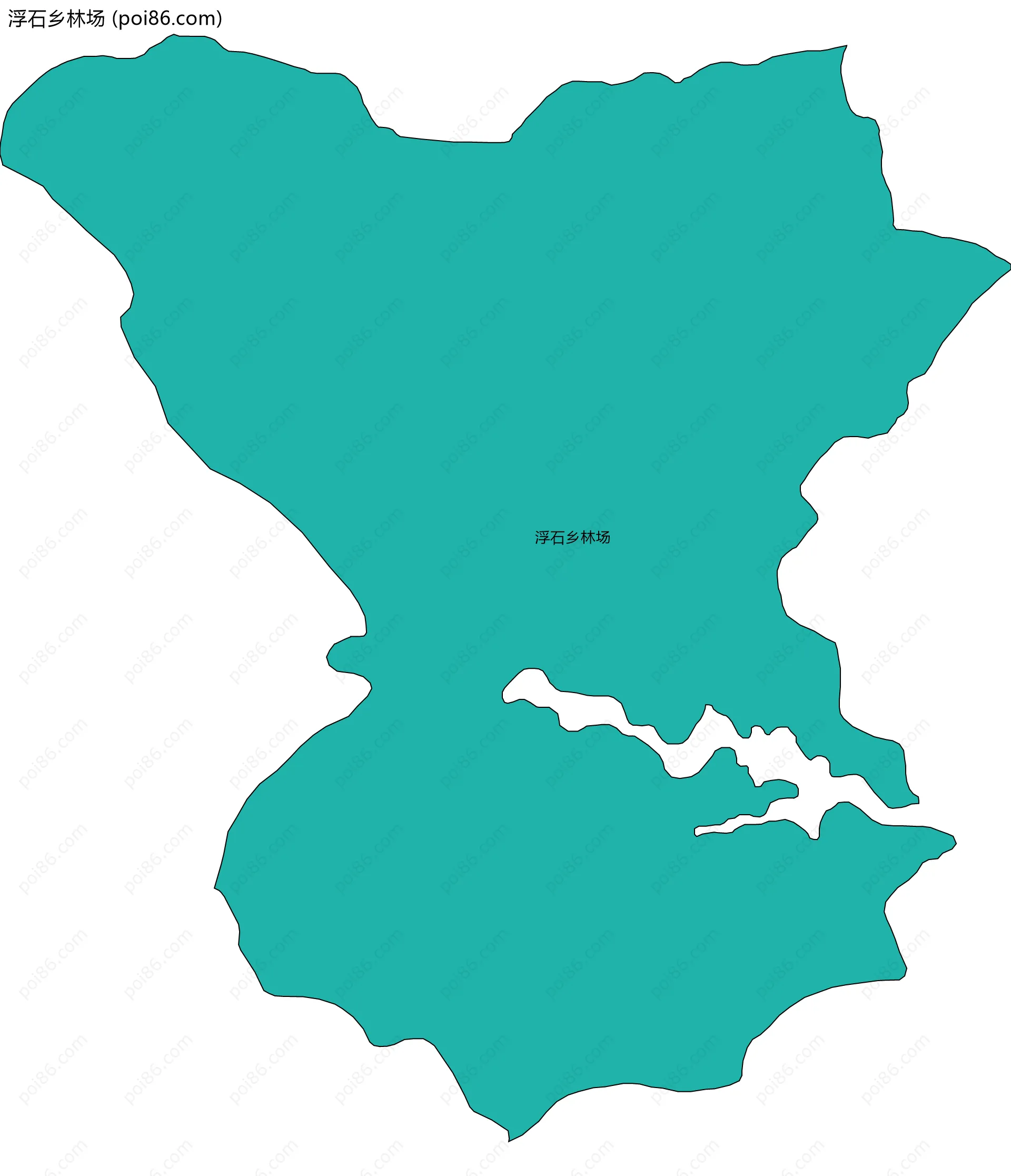 浮石乡林场边界地图(五级行政区划)