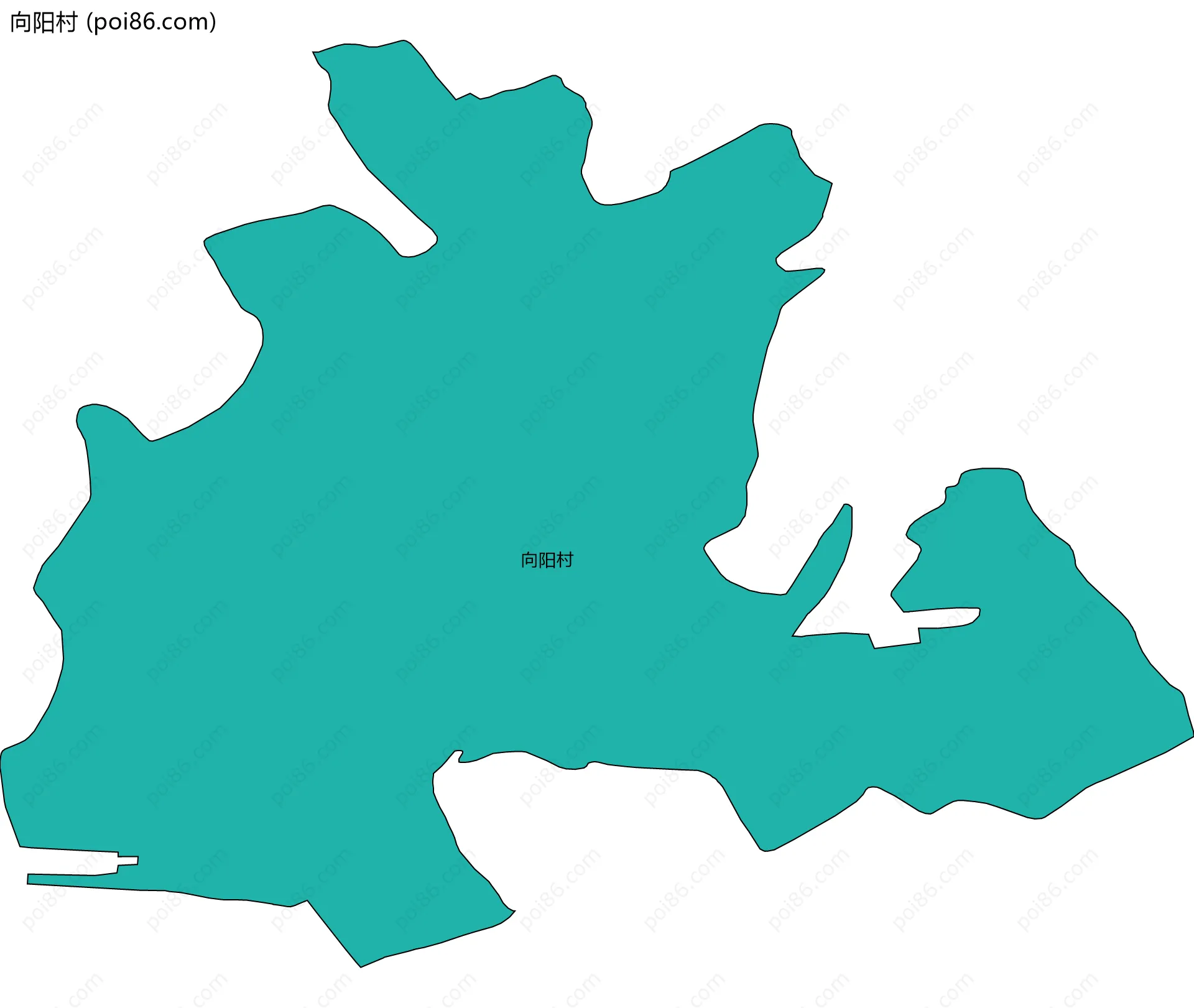 向阳村边界地图