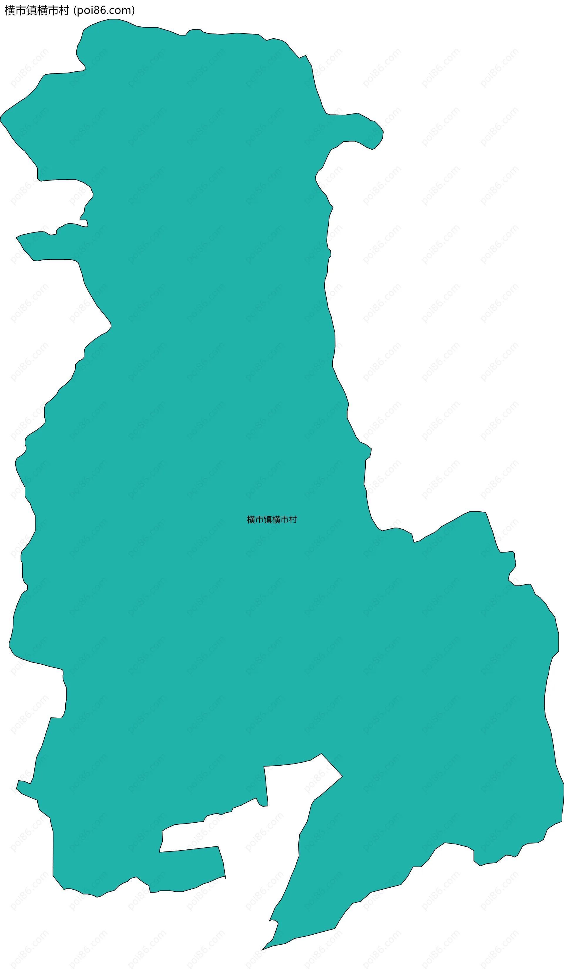 横市镇横市村边界地图