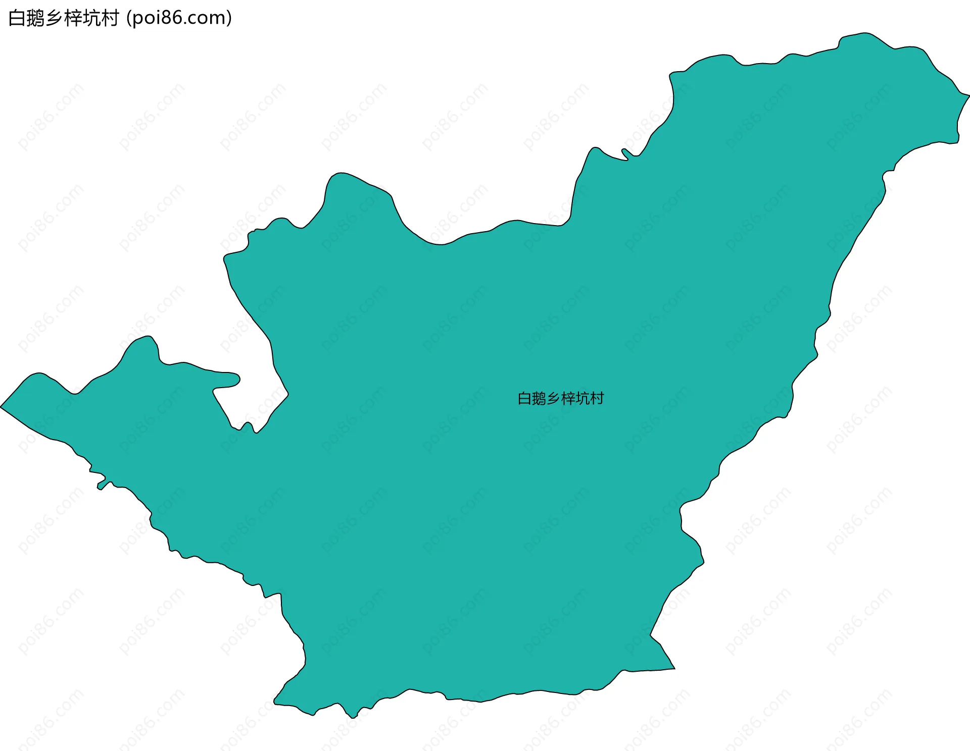 白鹅乡梓坑村边界地图