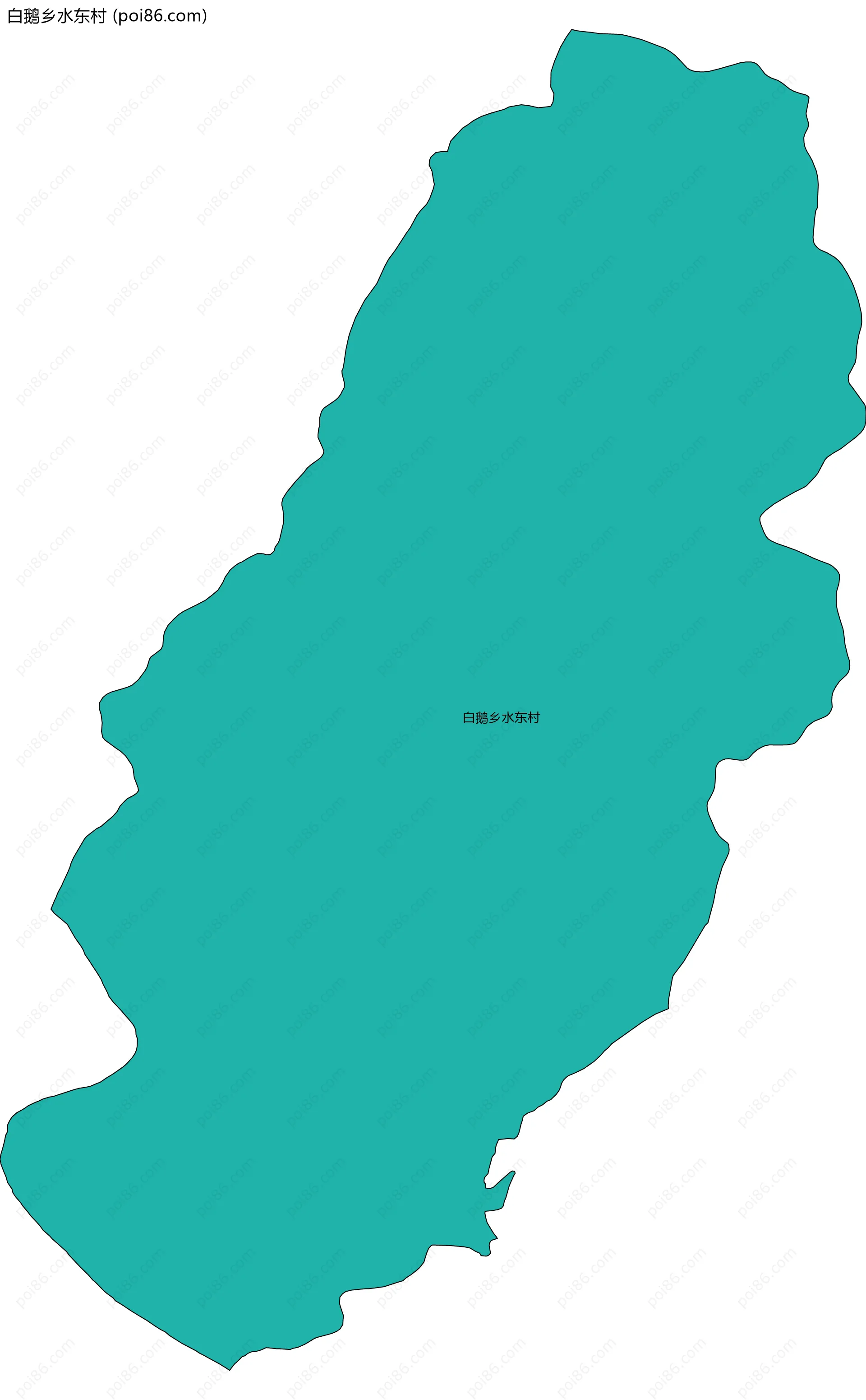 白鹅乡水东村边界地图