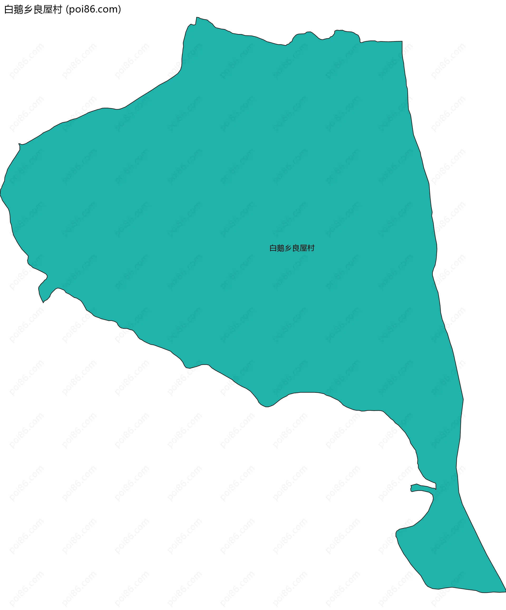 白鹅乡良屋村边界地图