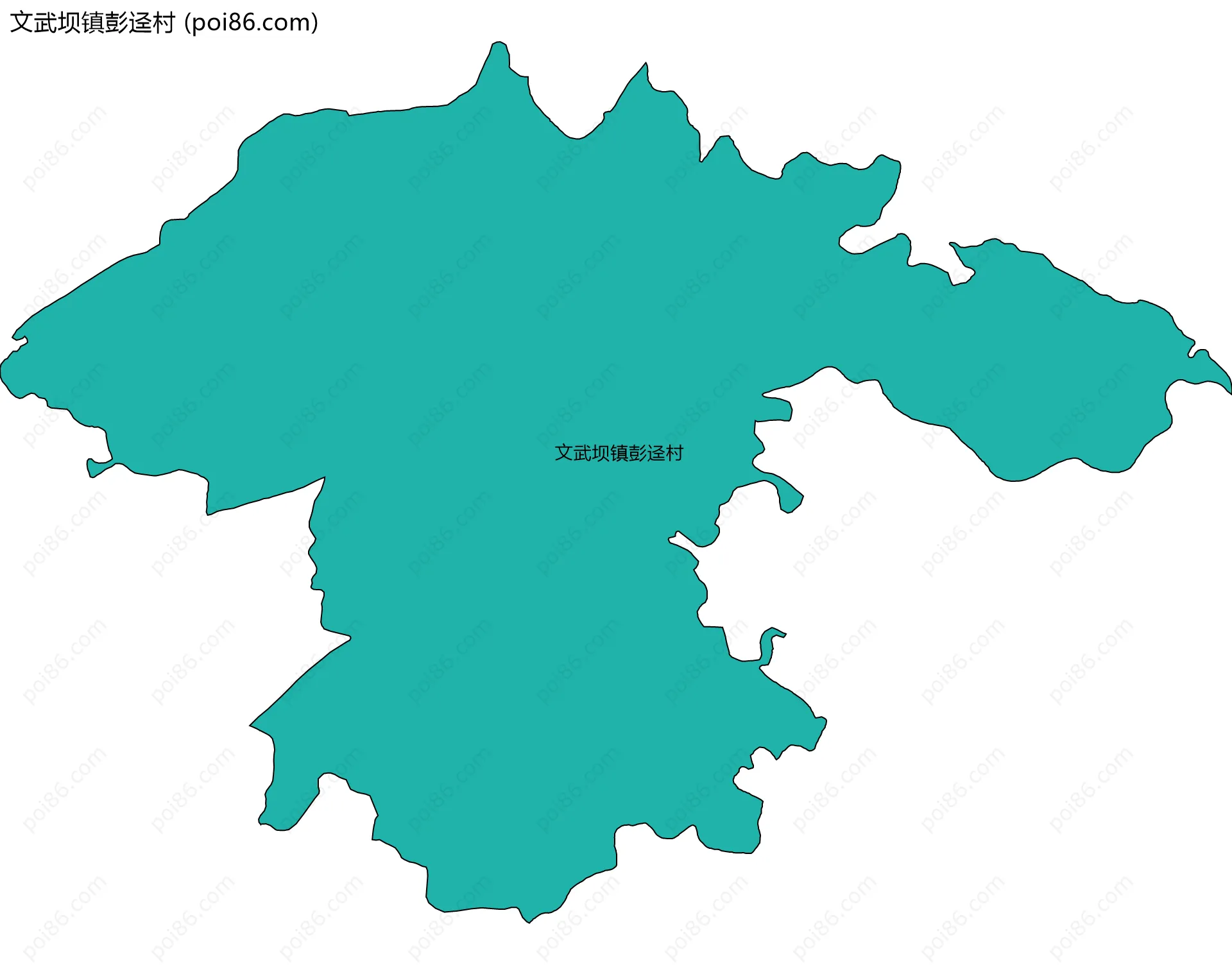 文武坝镇彭迳村边界地图