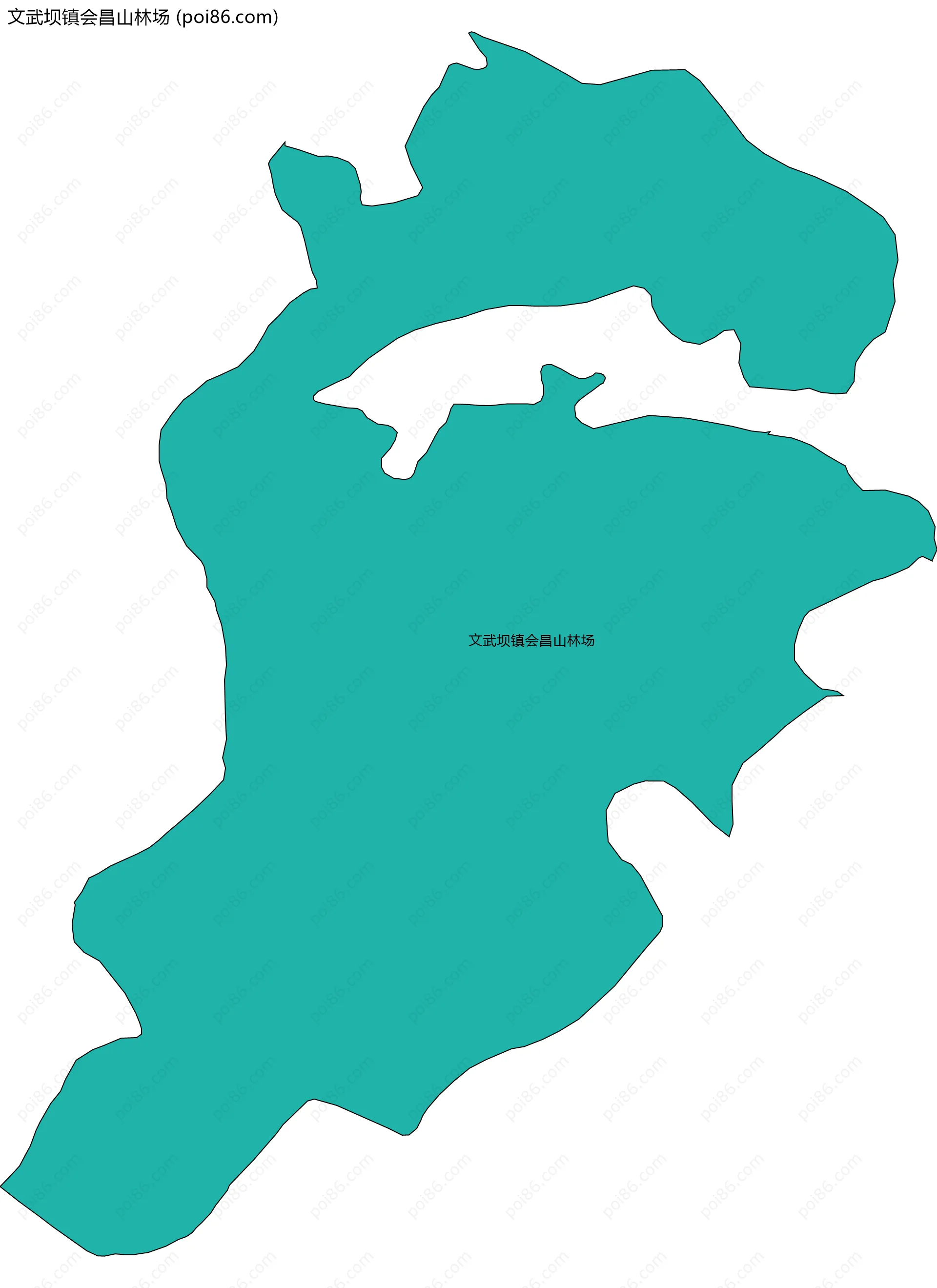 文武坝镇会昌山林场边界地图