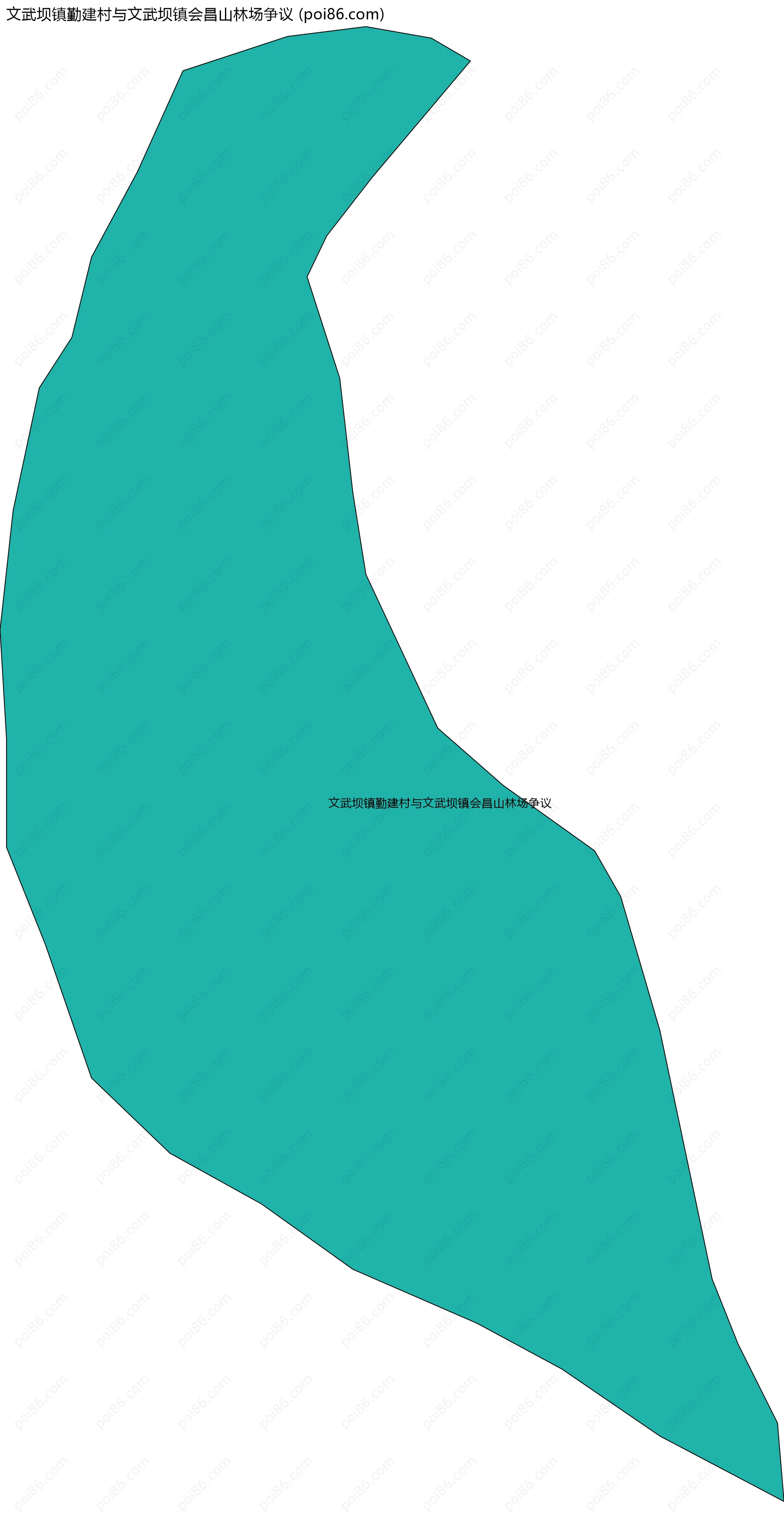 文武坝镇勤建村与文武坝镇会昌山林场争议边界地图