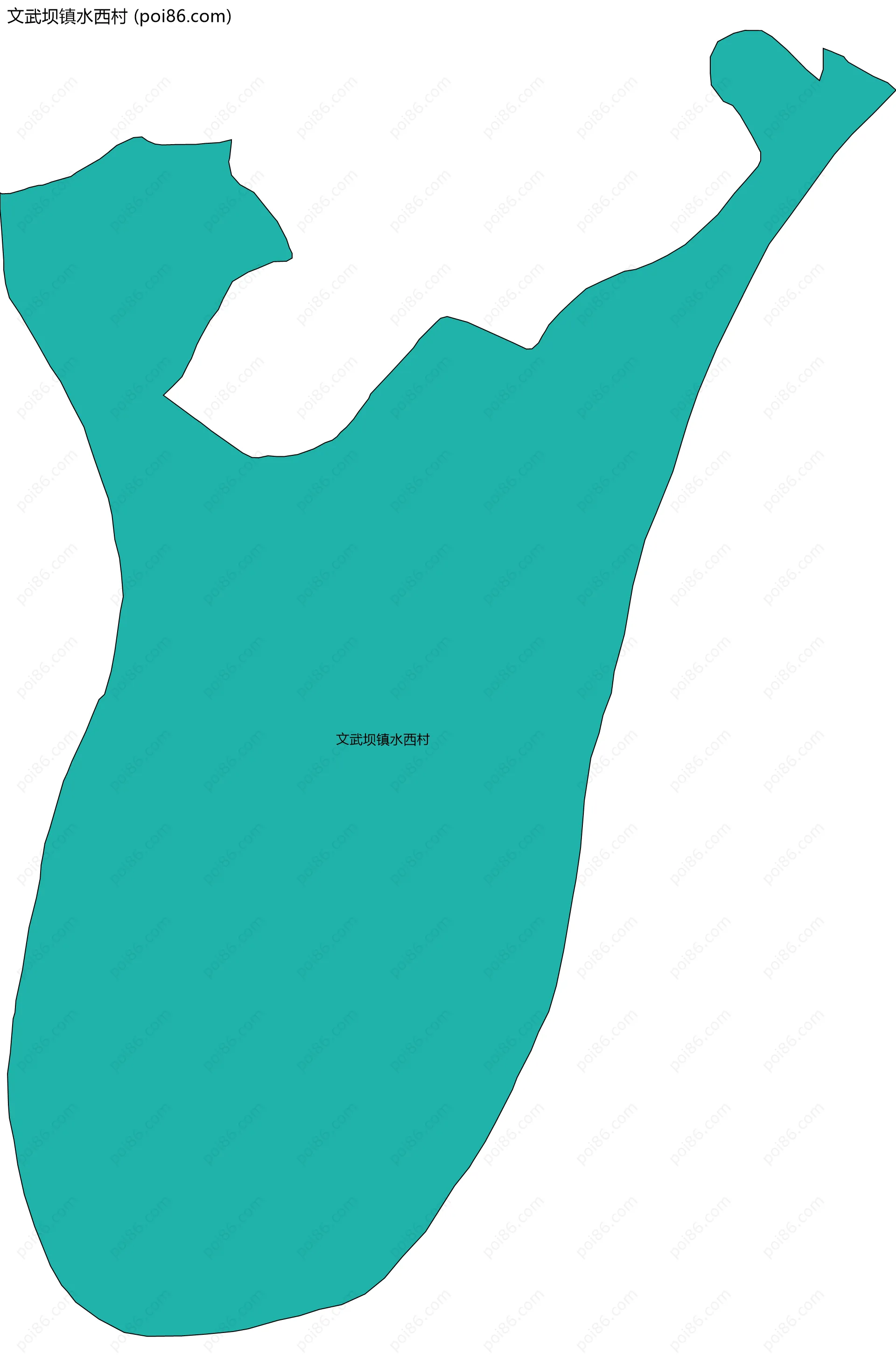 文武坝镇水西村边界地图