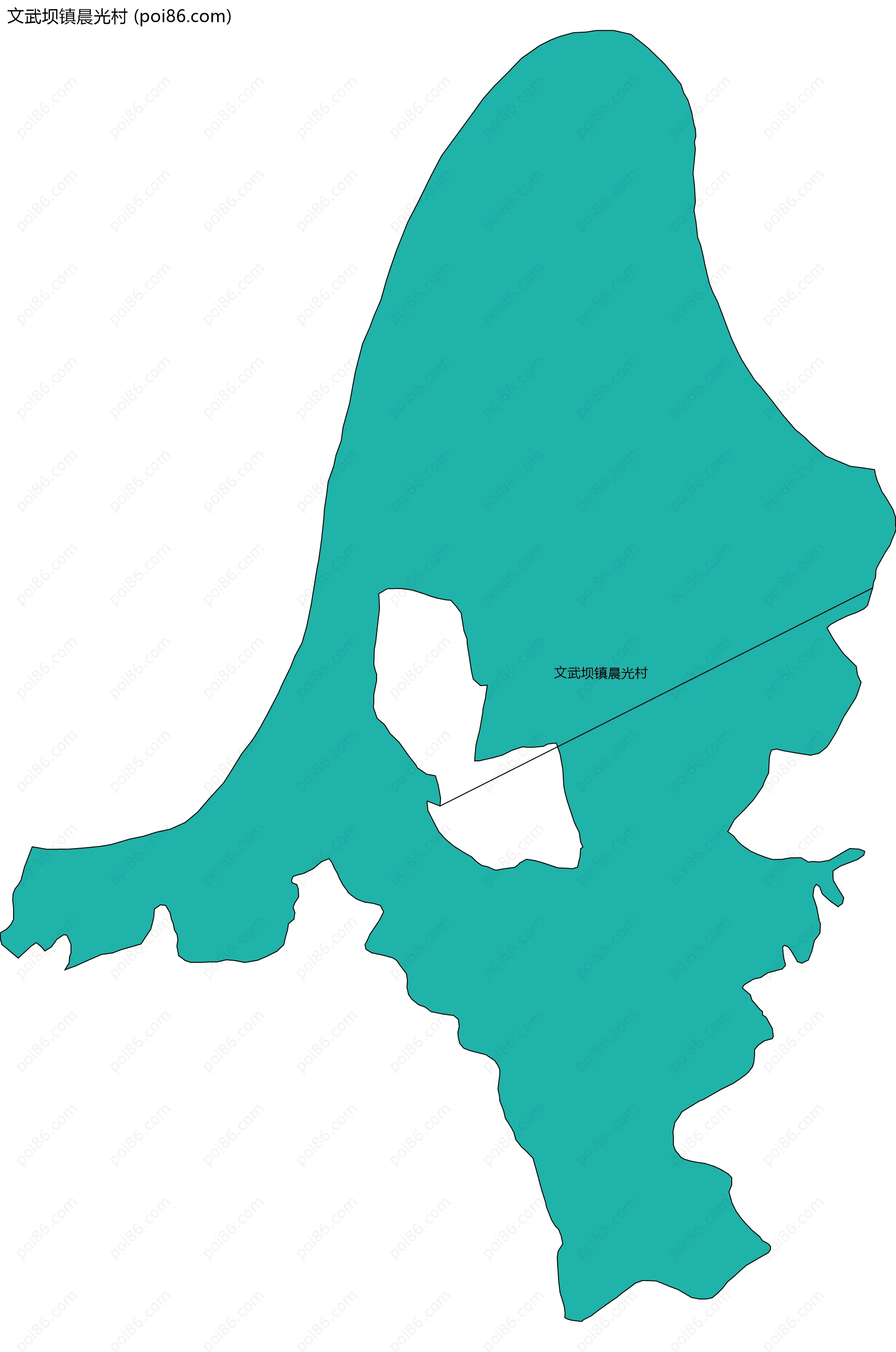 文武坝镇晨光村边界地图