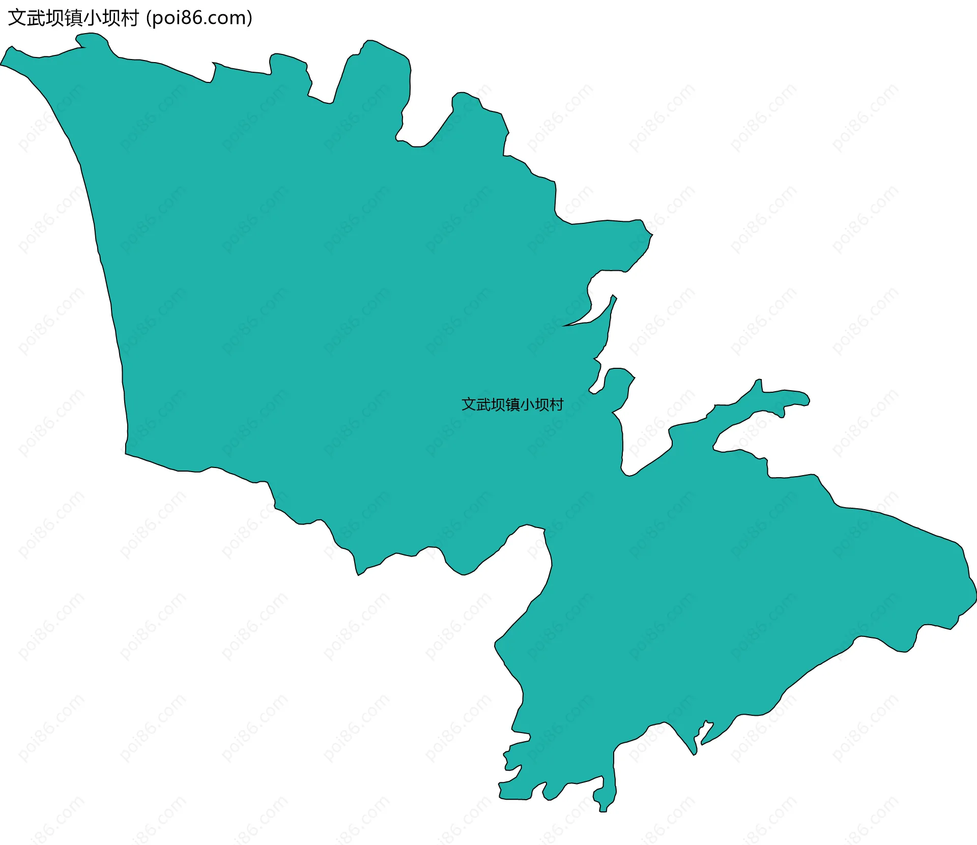 文武坝镇小坝村边界地图