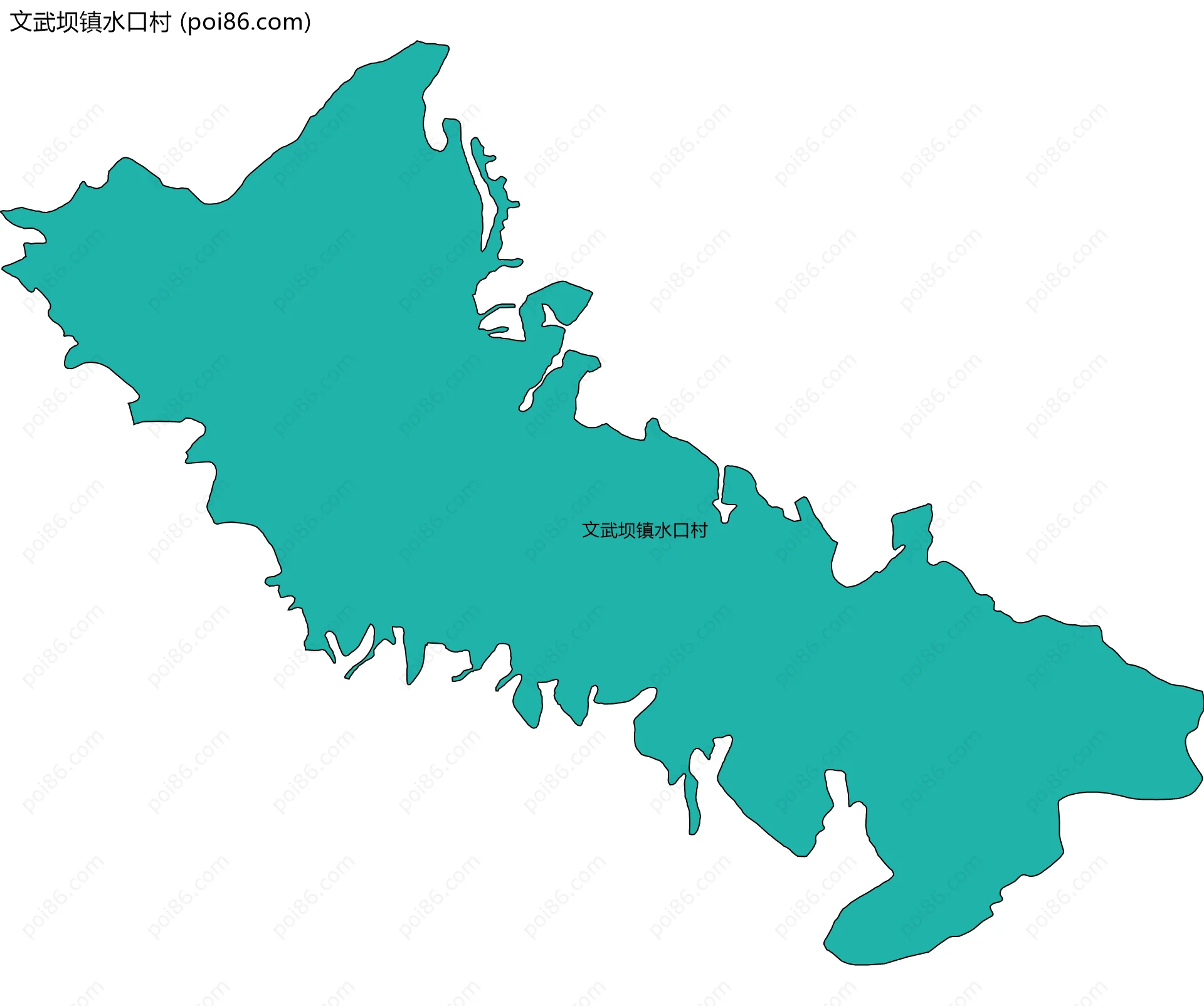 文武坝镇水口村边界地图