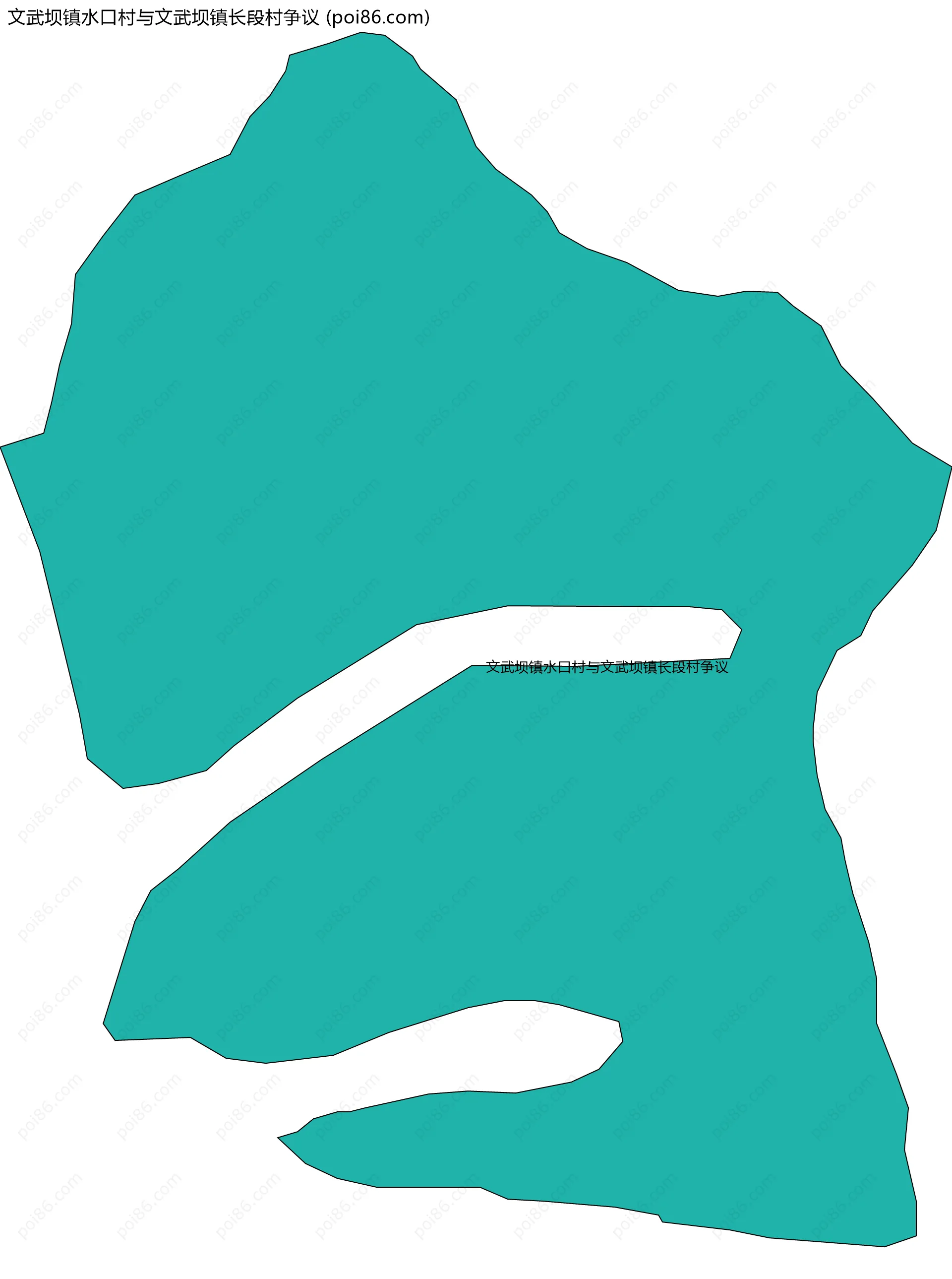 文武坝镇水口村与文武坝镇长段村争议边界地图