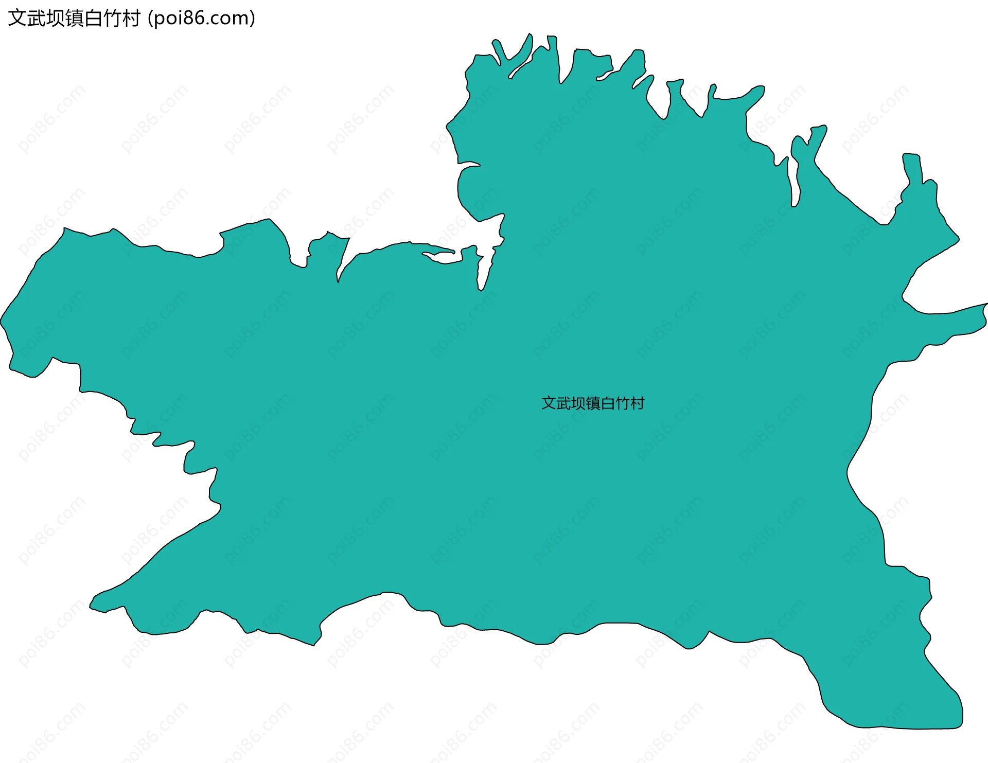 文武坝镇白竹村边界地图