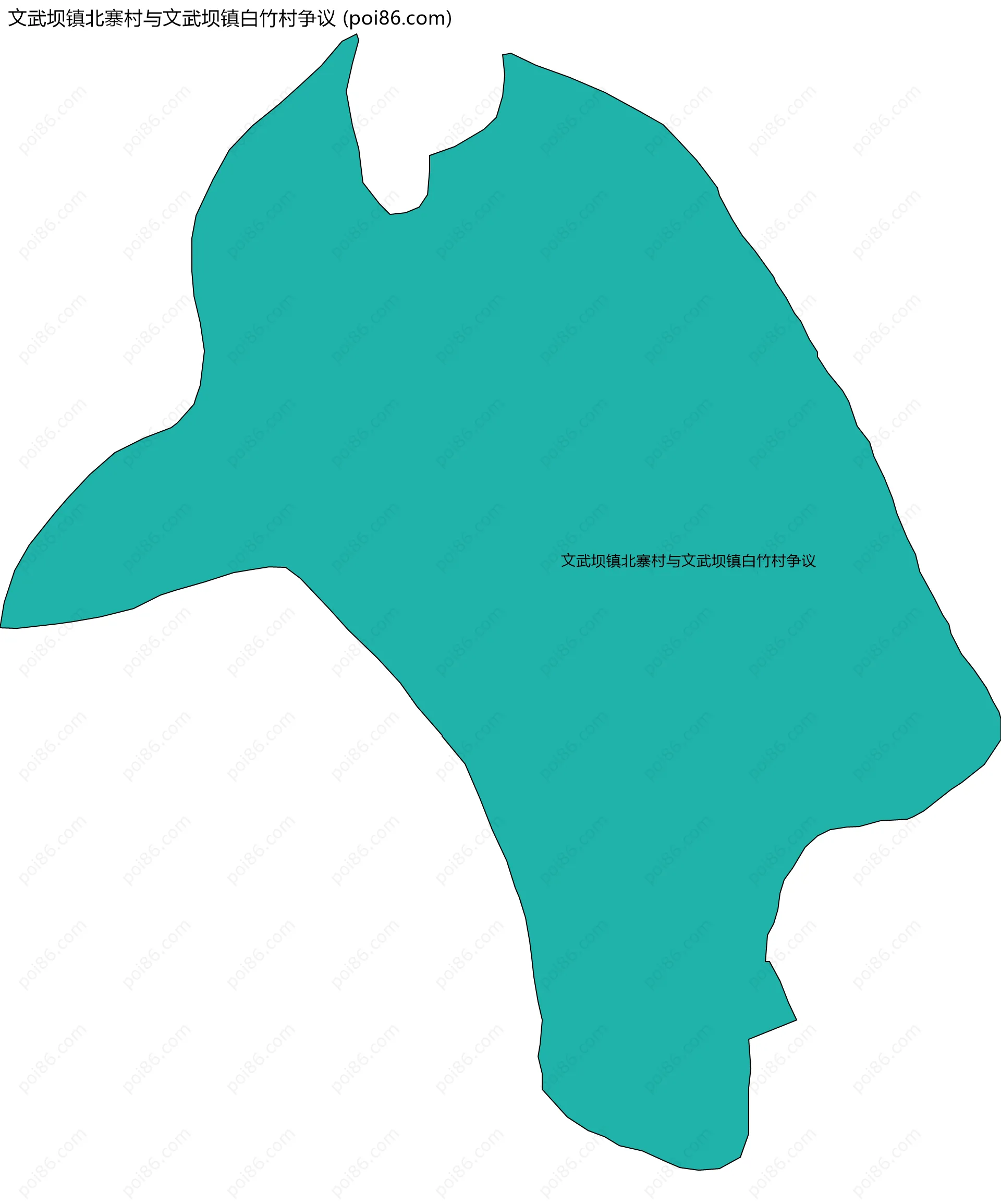 文武坝镇北寨村与文武坝镇白竹村争议边界地图