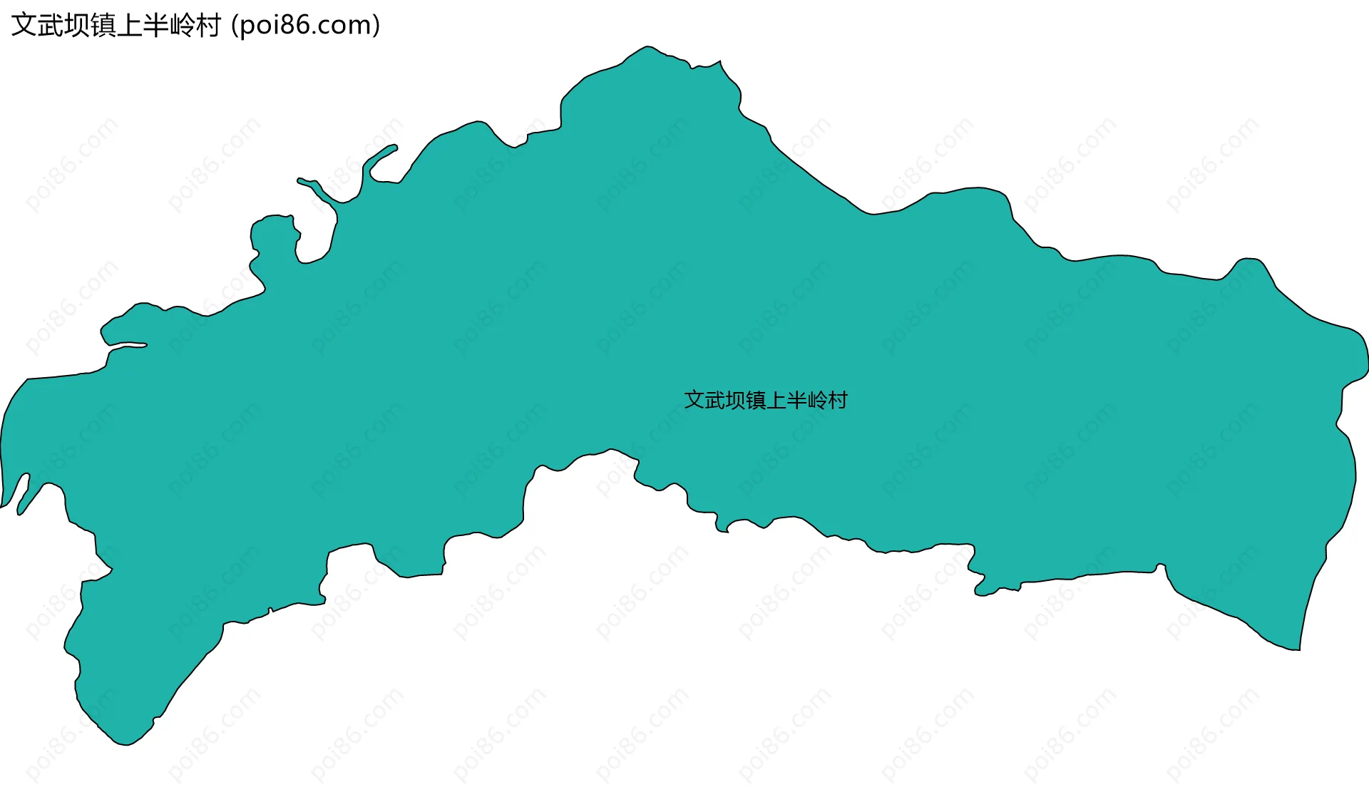 文武坝镇上半岭村边界地图