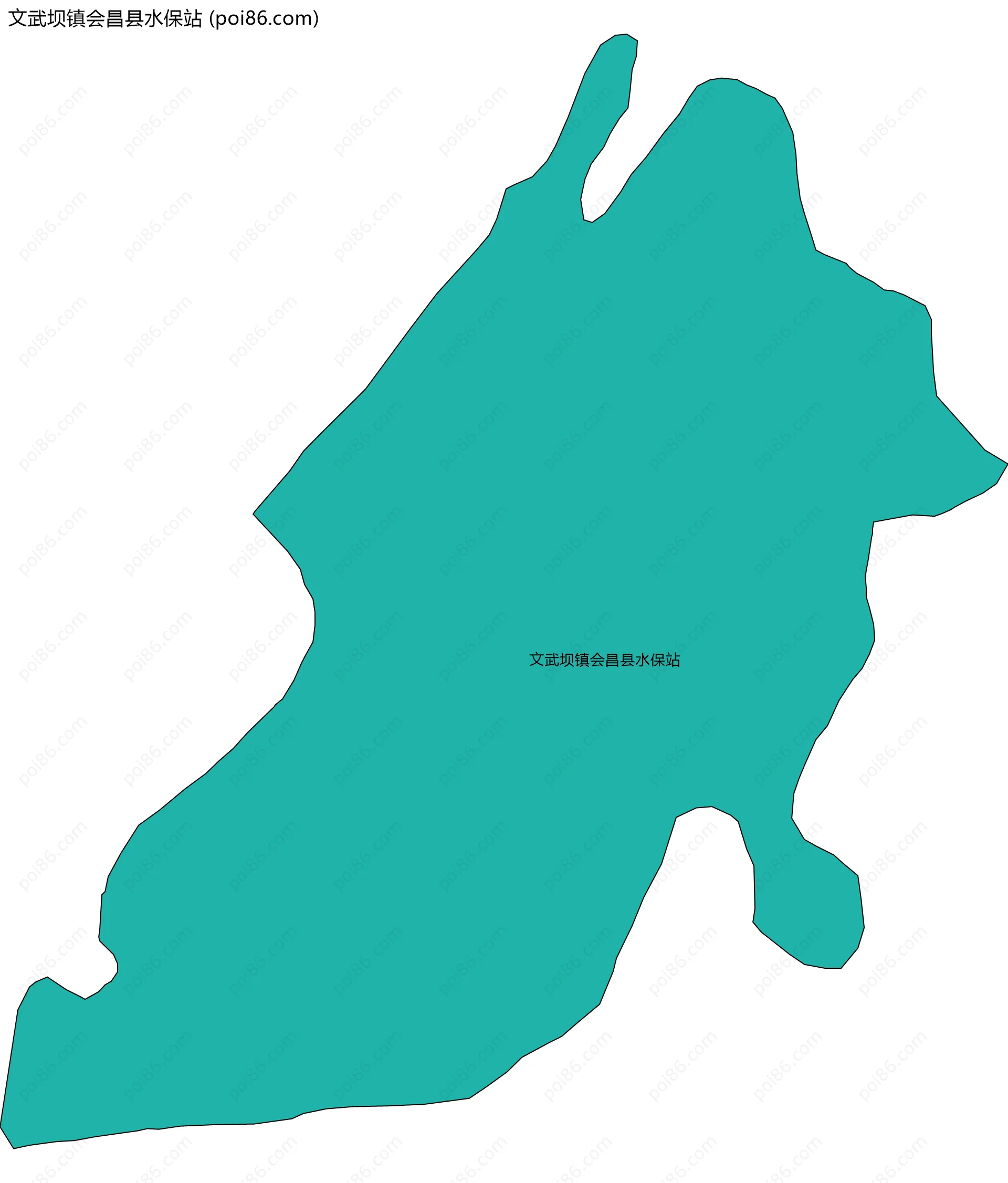 文武坝镇会昌县水保站边界地图
