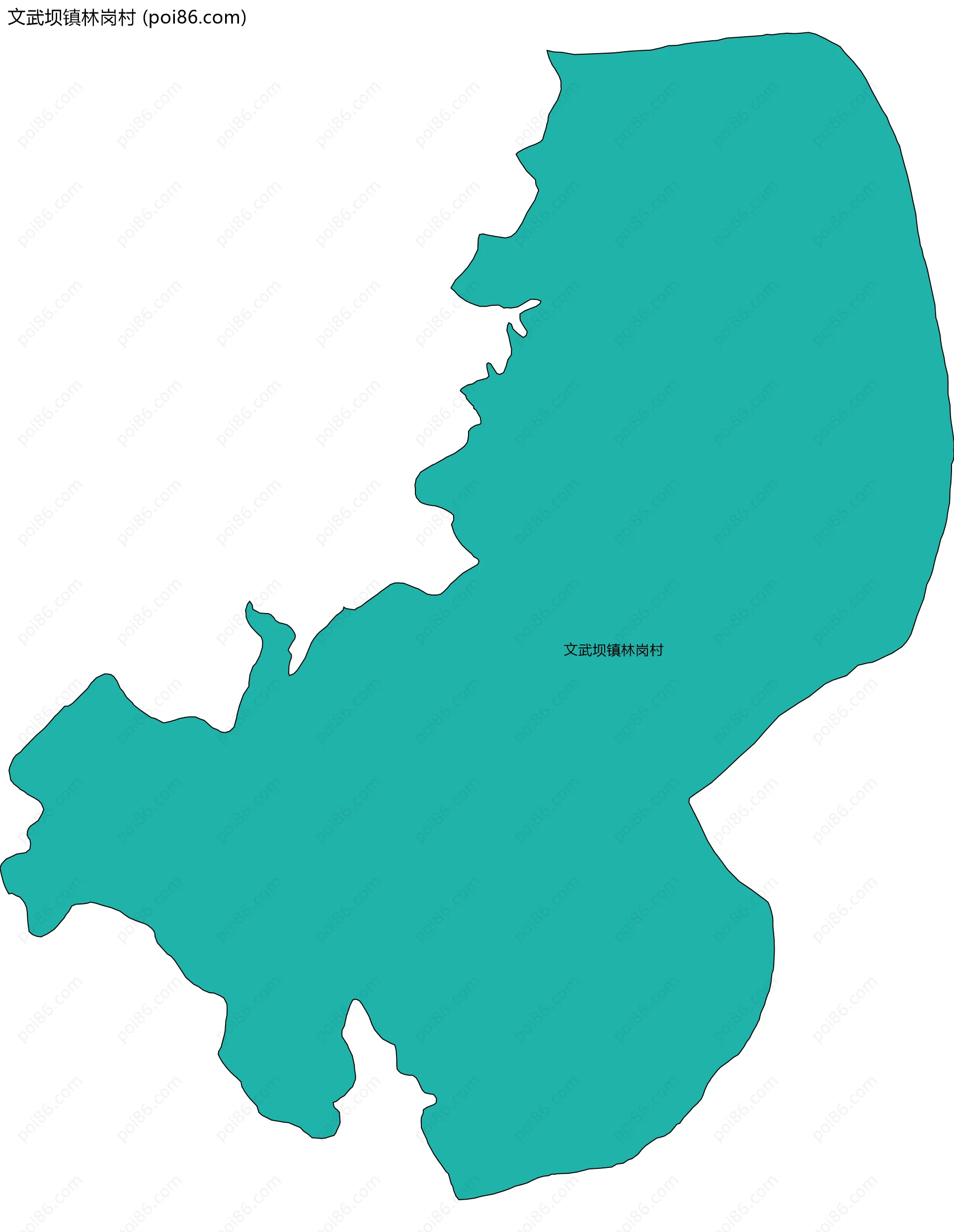 文武坝镇林岗村边界地图