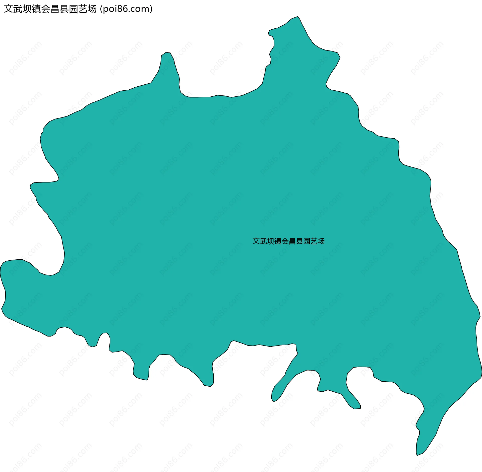 文武坝镇会昌县园艺场边界地图