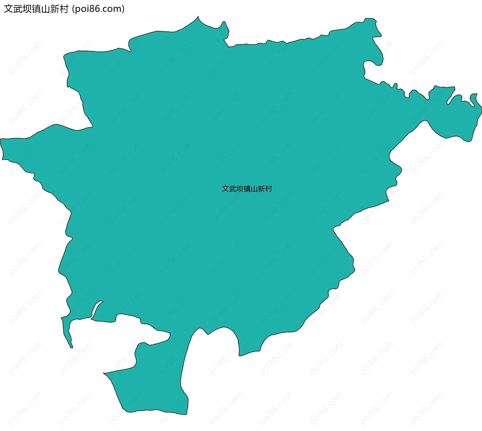 文武坝镇山新村边界地图