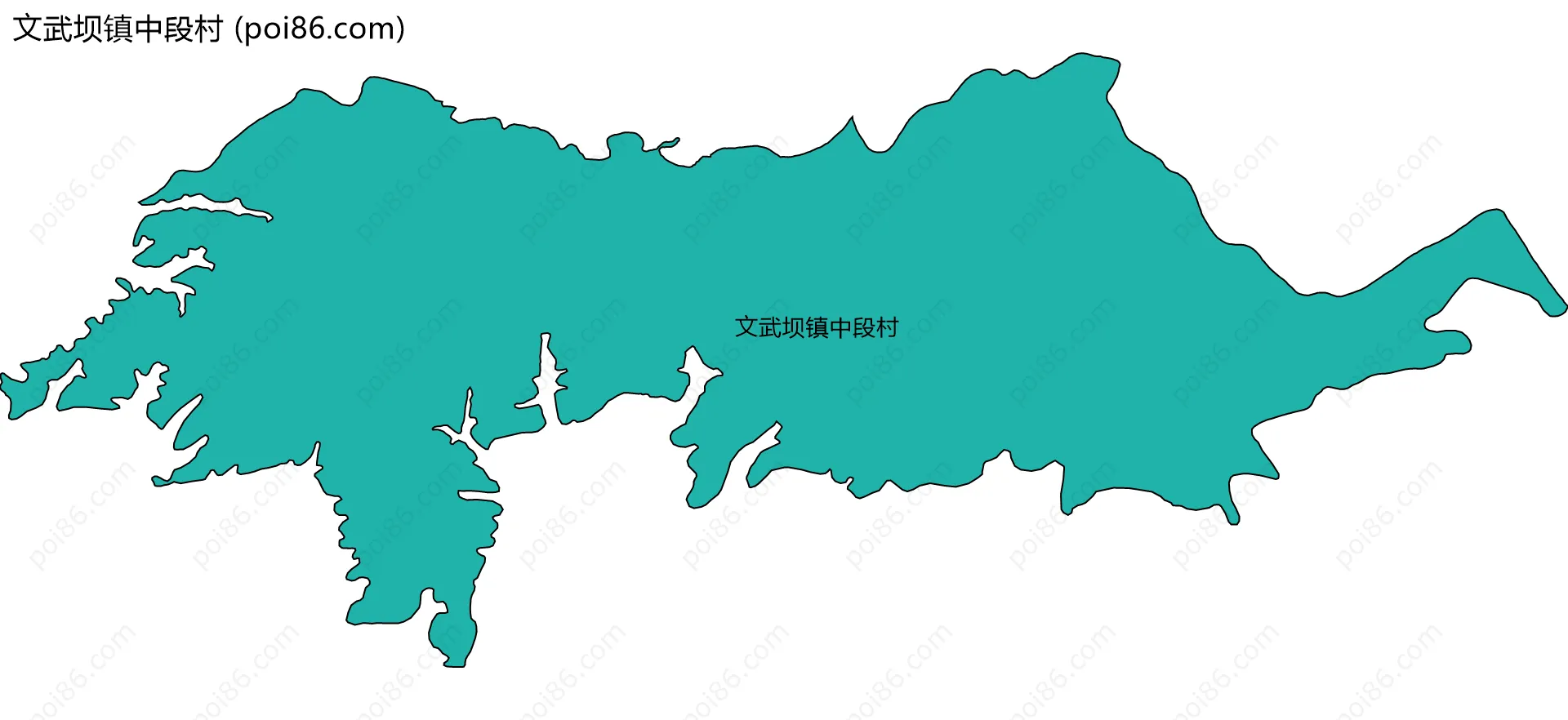 文武坝镇中段村边界地图