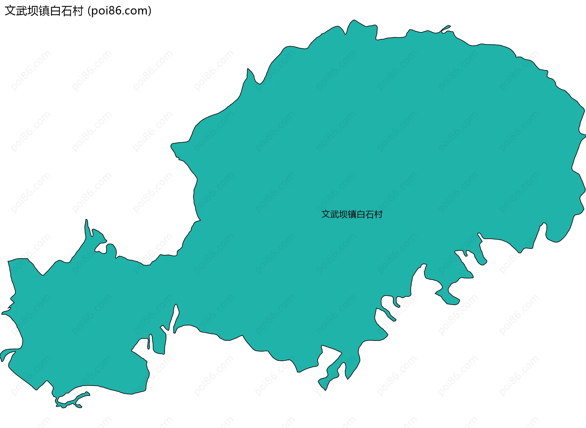 文武坝镇白石村边界地图
