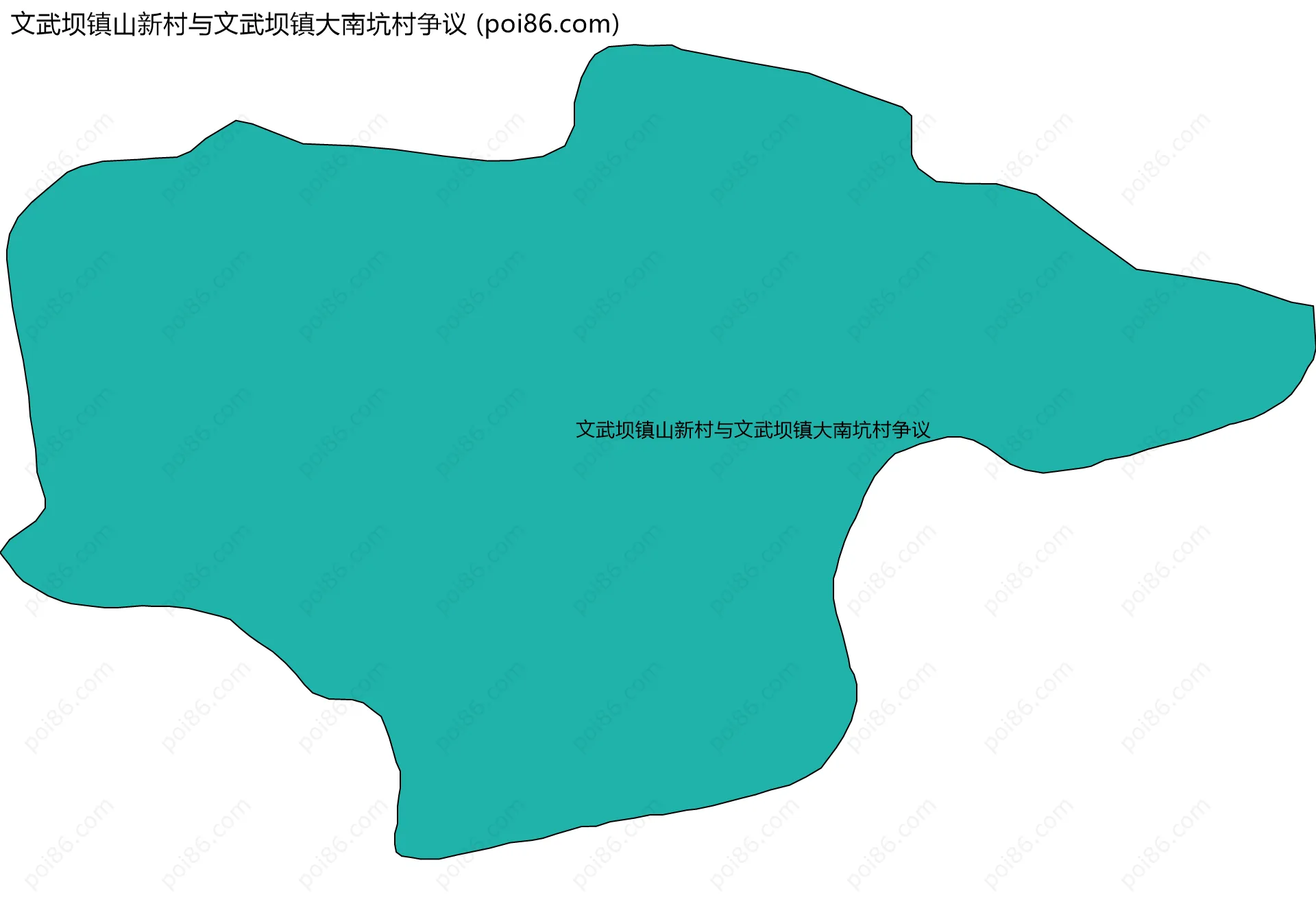 文武坝镇山新村与文武坝镇大南坑村争议边界地图