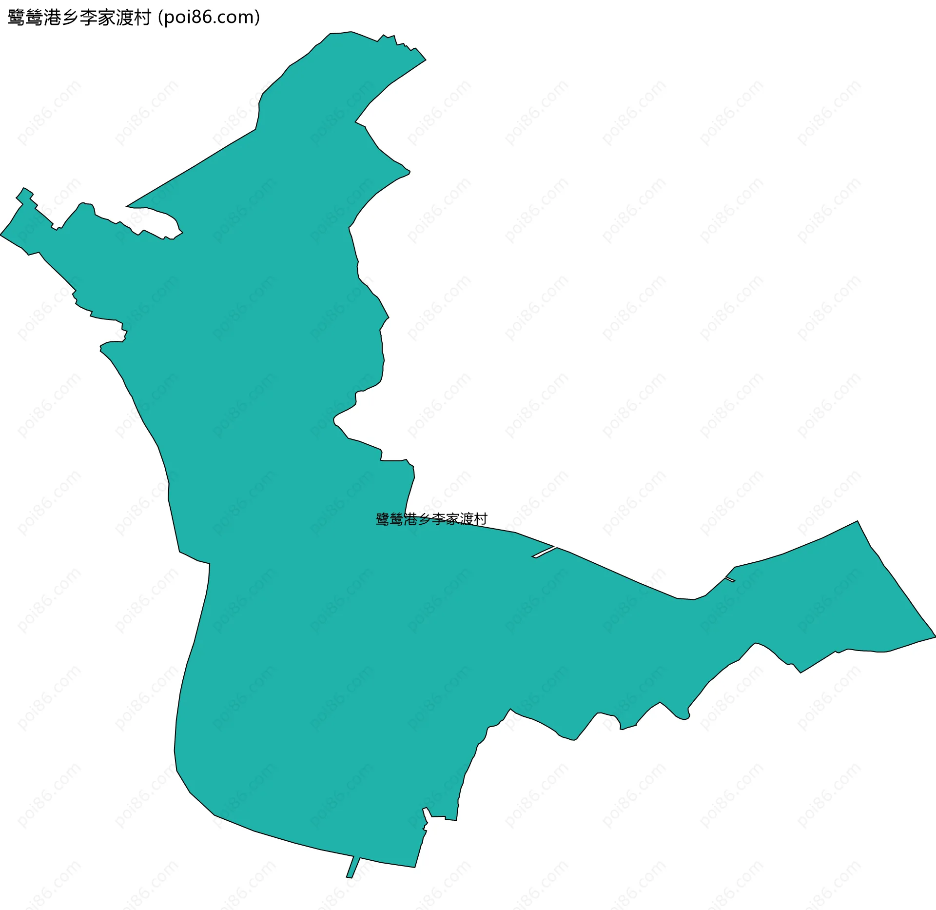 鹭鸶港乡李家渡村边界地图