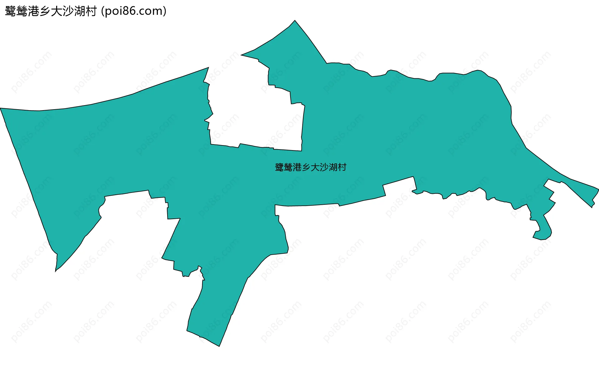 鹭鸶港乡大沙湖村边界地图