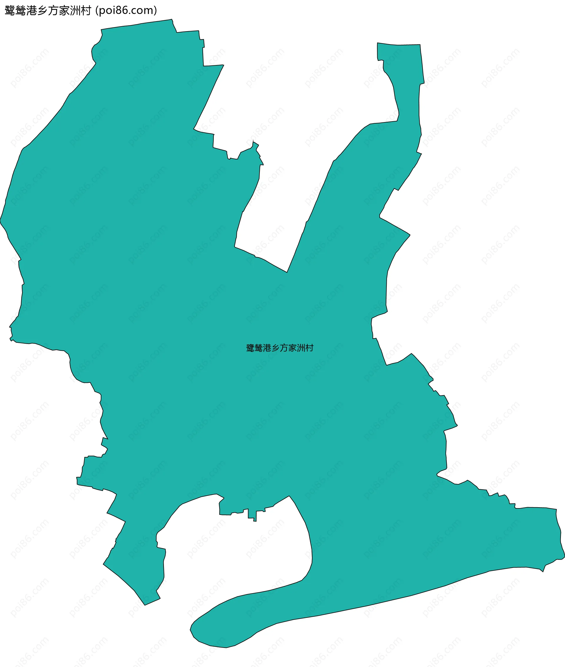 鹭鸶港乡方家洲村边界地图
