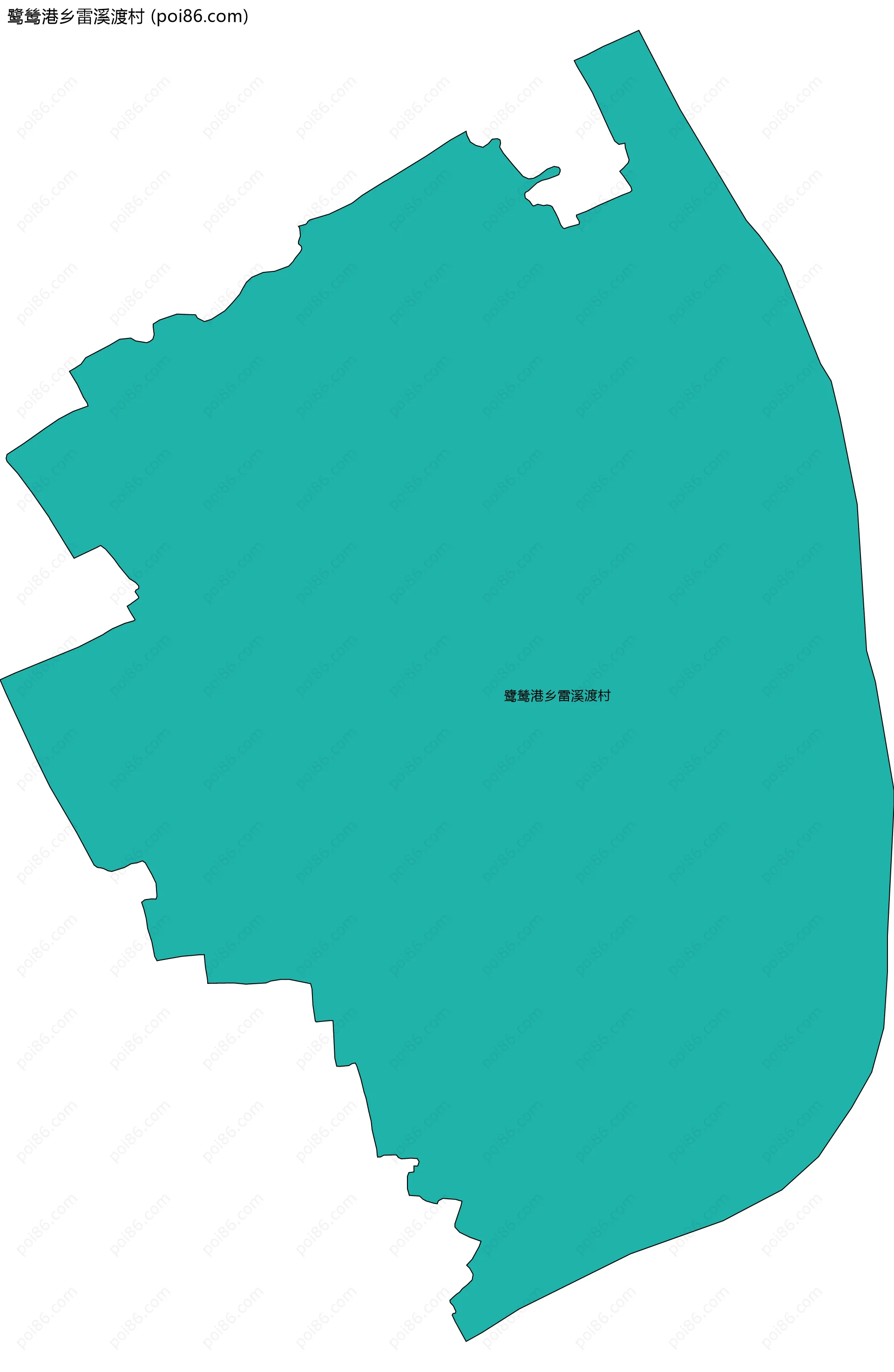 鹭鸶港乡雷溪渡村边界地图