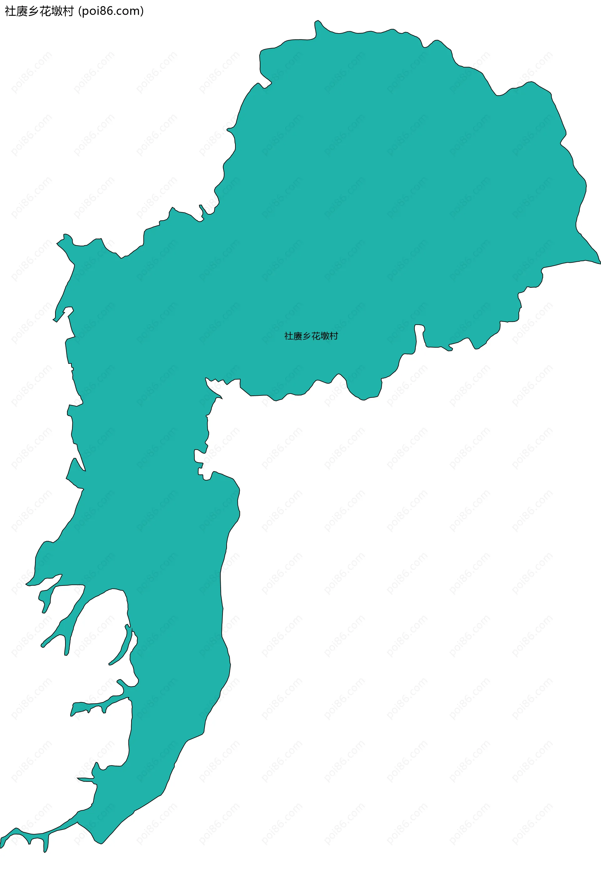 社赓乡花墩村边界地图