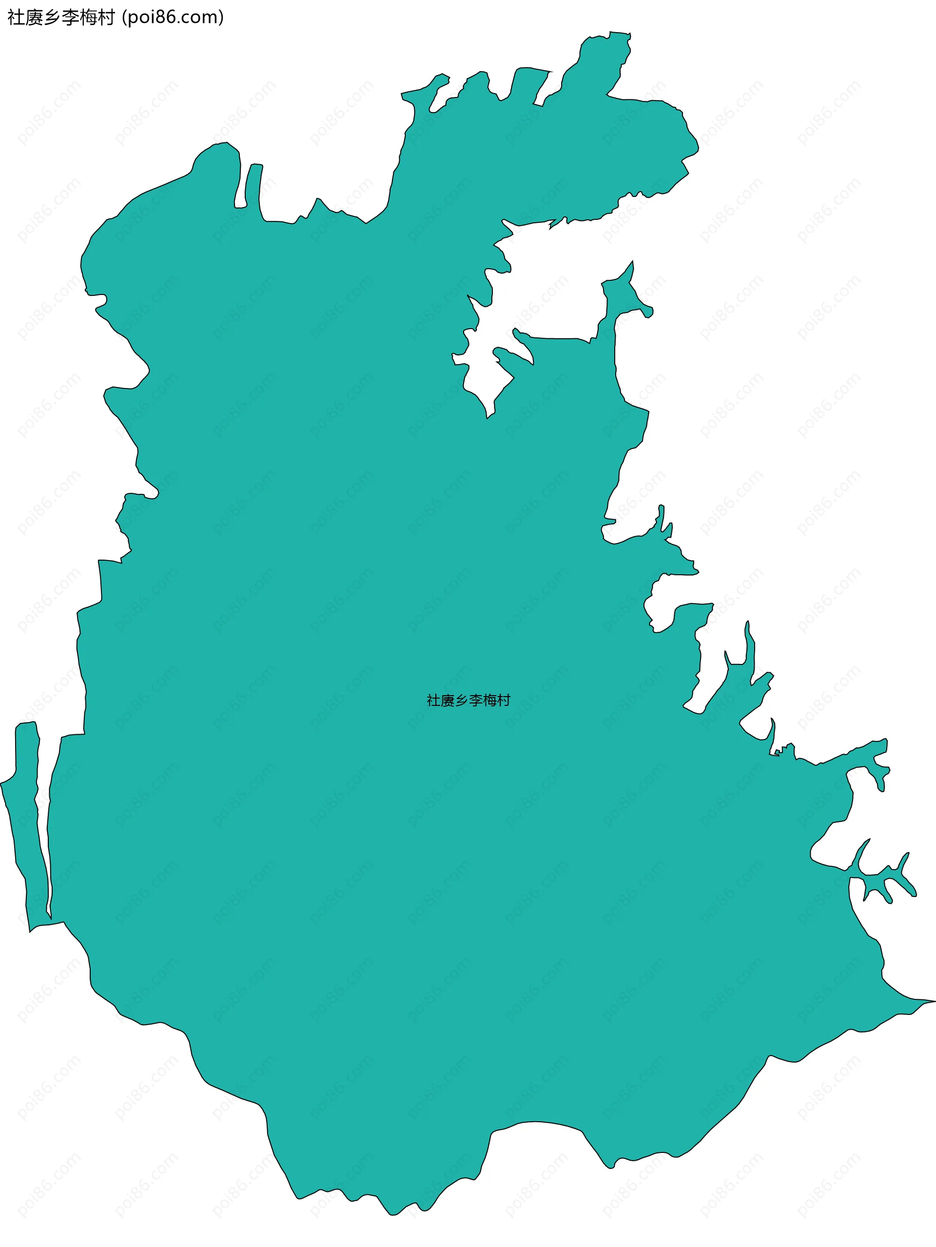 社赓乡李梅村边界地图
