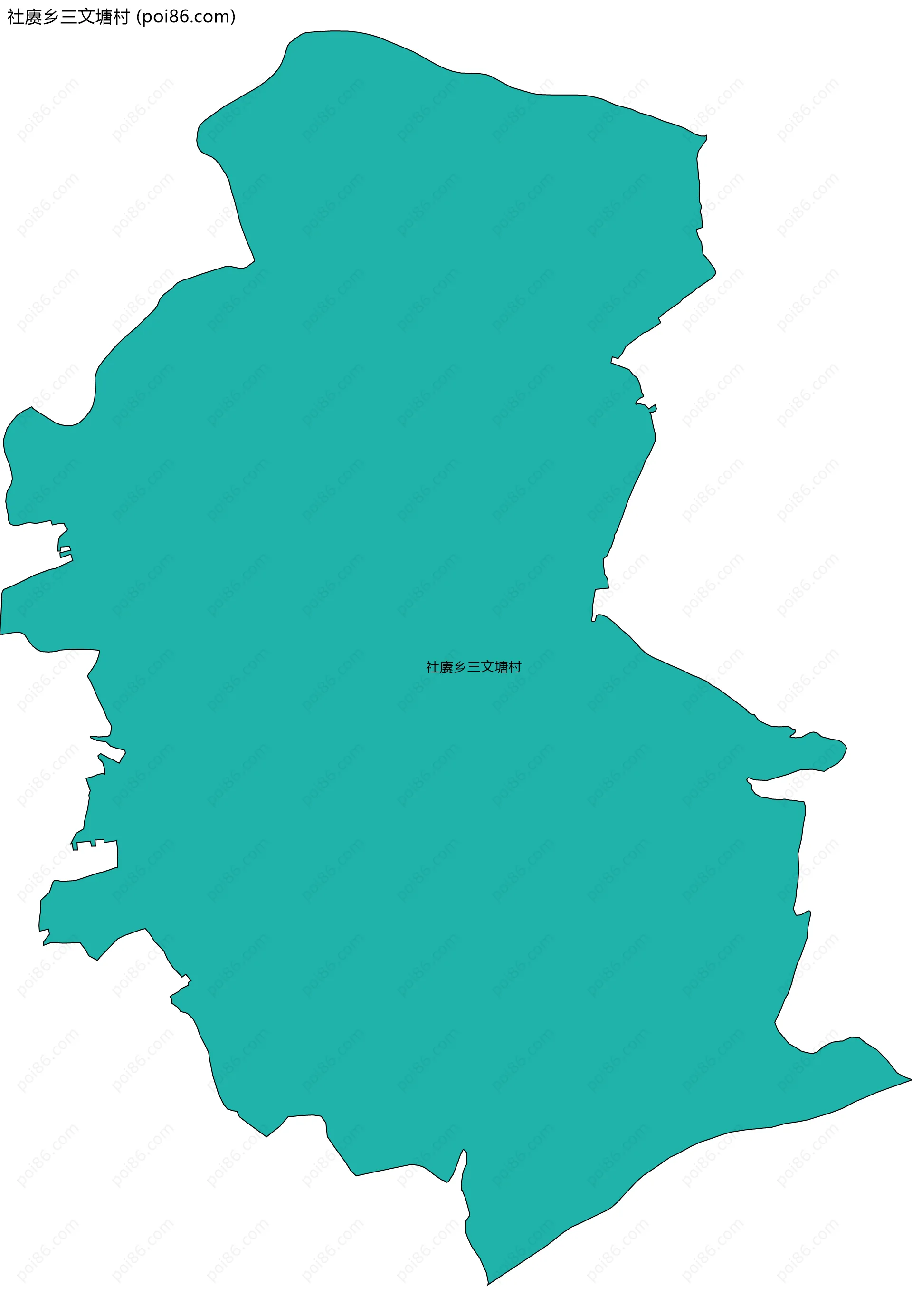 社赓乡三文塘村边界地图