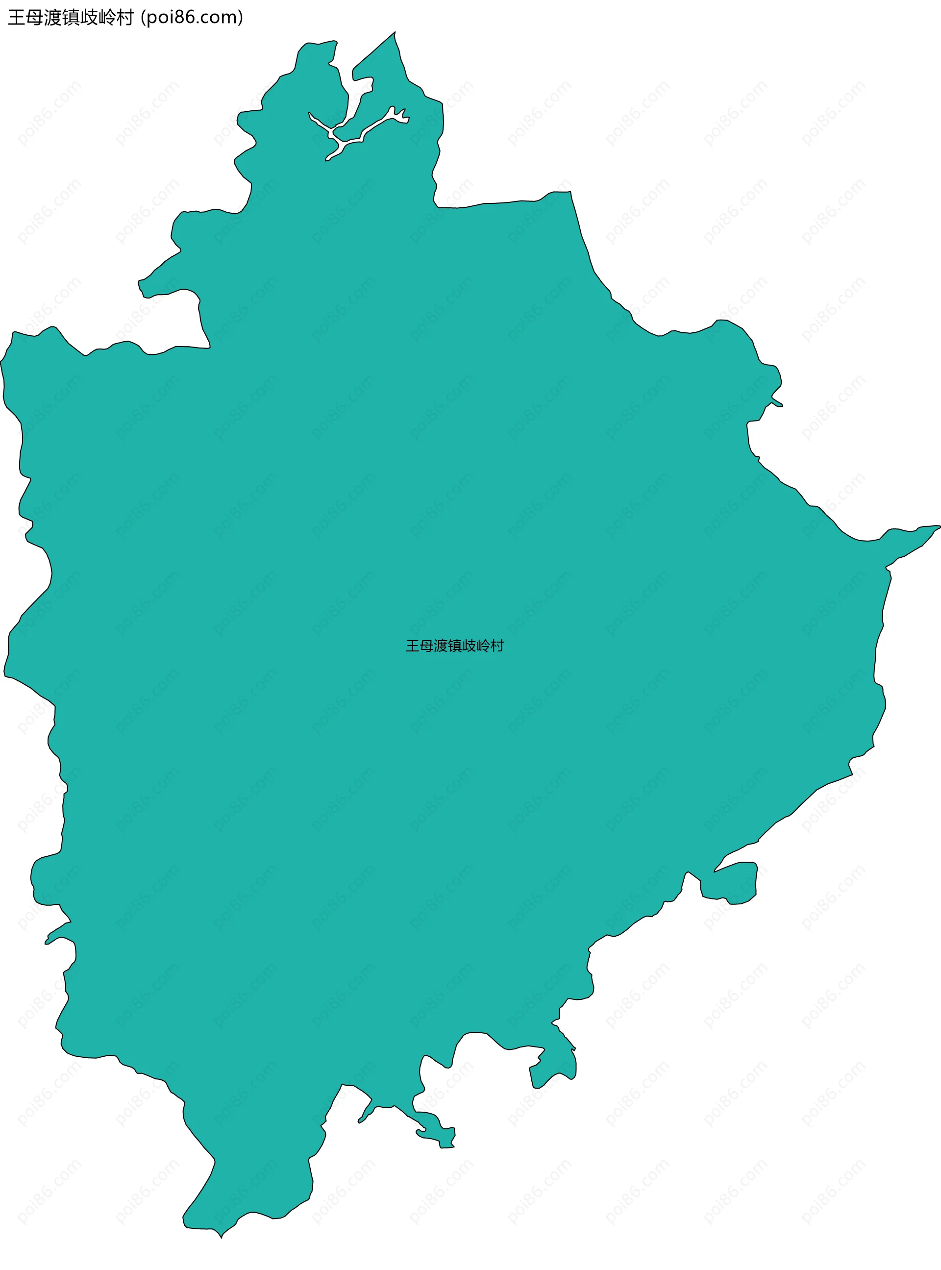 王母渡镇歧岭村边界地图