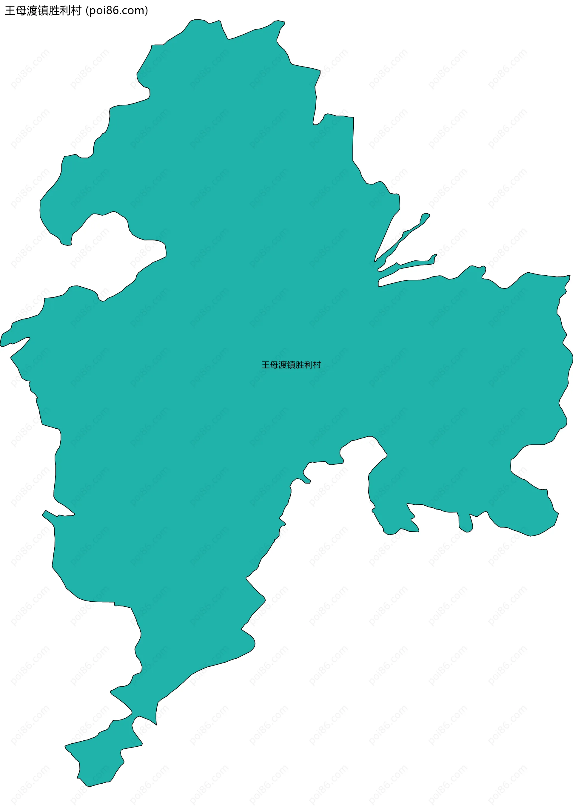 王母渡镇胜利村边界地图