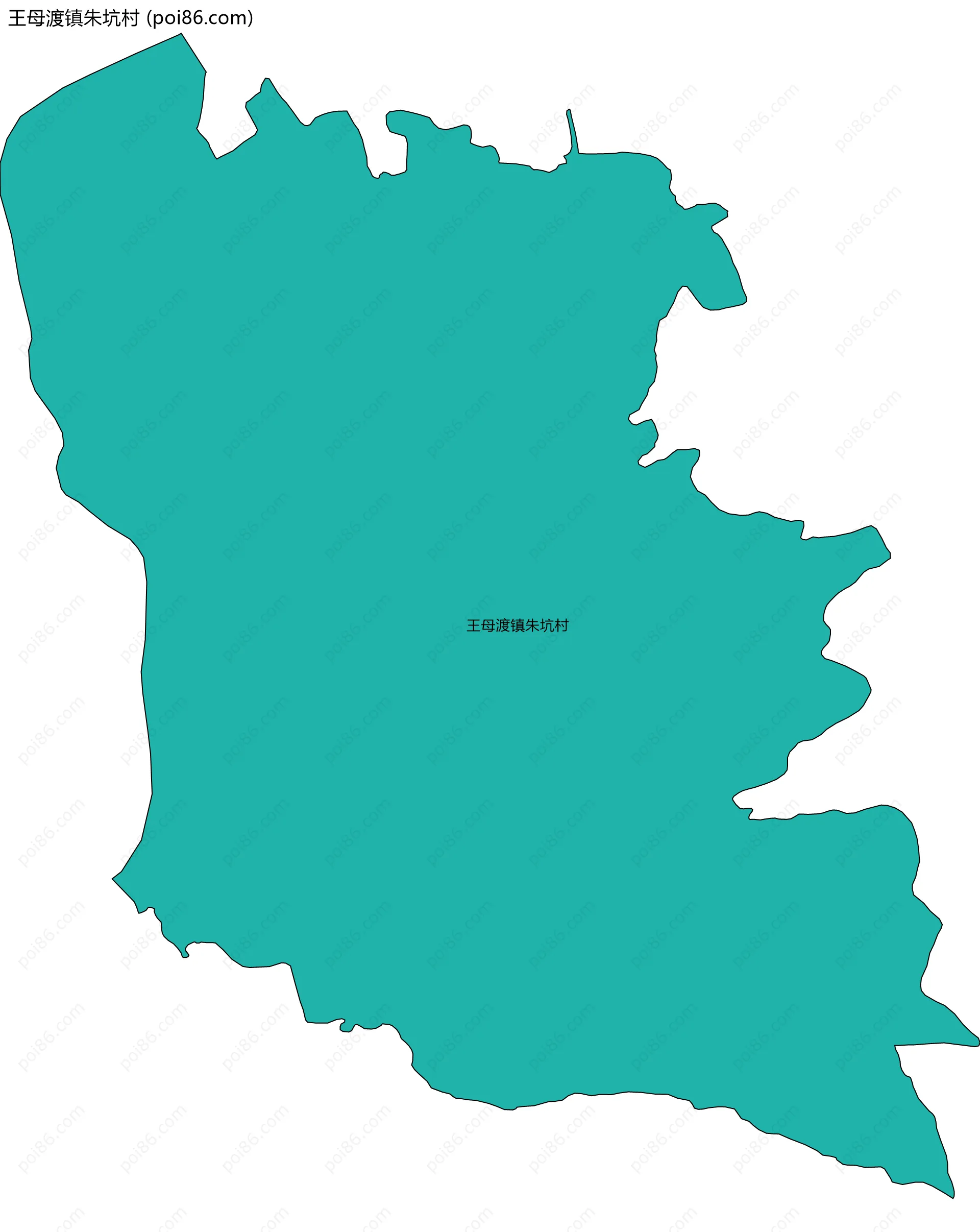 王母渡镇朱坑村边界地图