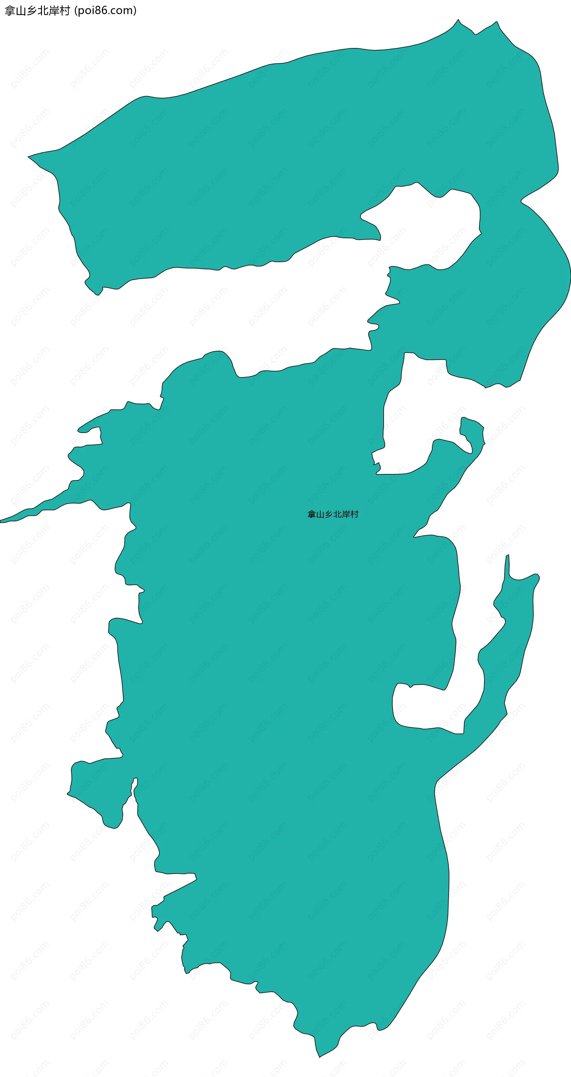 拿山乡北岸村边界地图