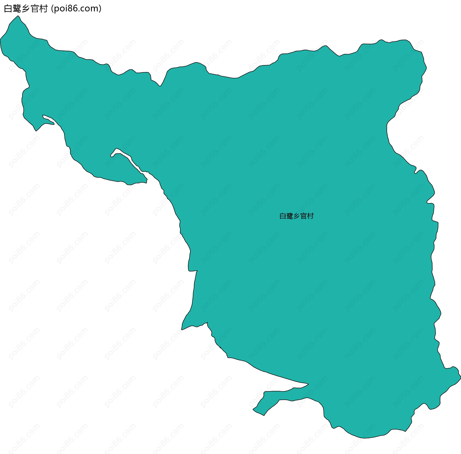 白鹭乡官村边界地图
