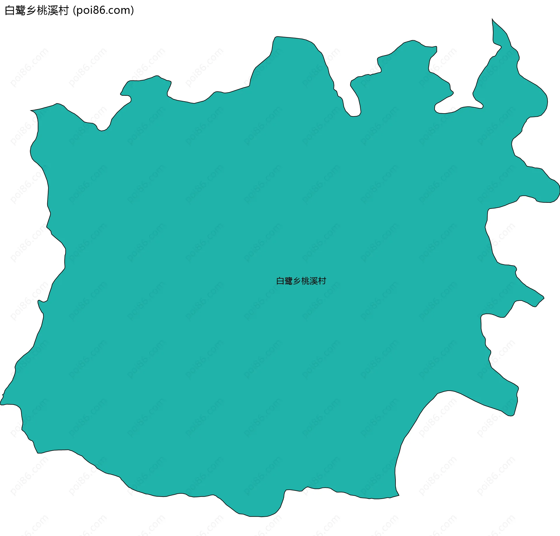 白鹭乡桃溪村边界地图