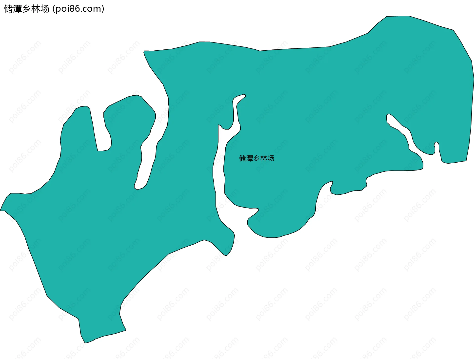 储潭乡林场边界地图(五级行政区划)