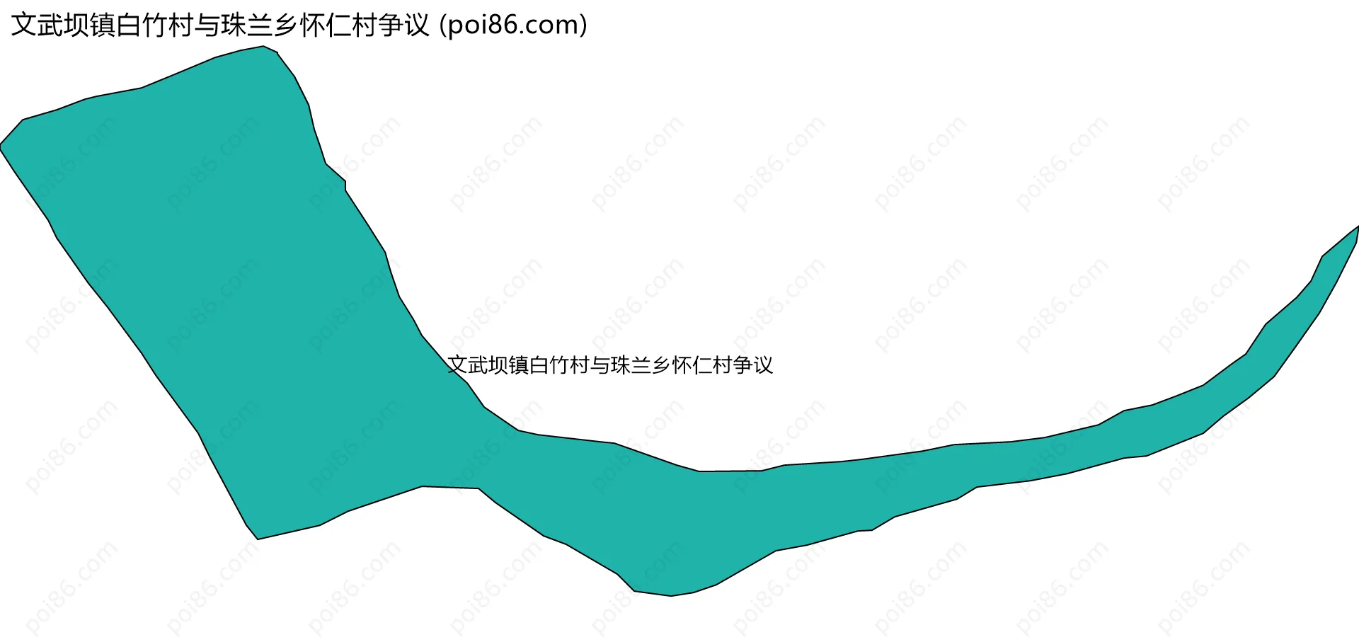 文武坝镇白竹村与珠兰乡怀仁村争议边界地图