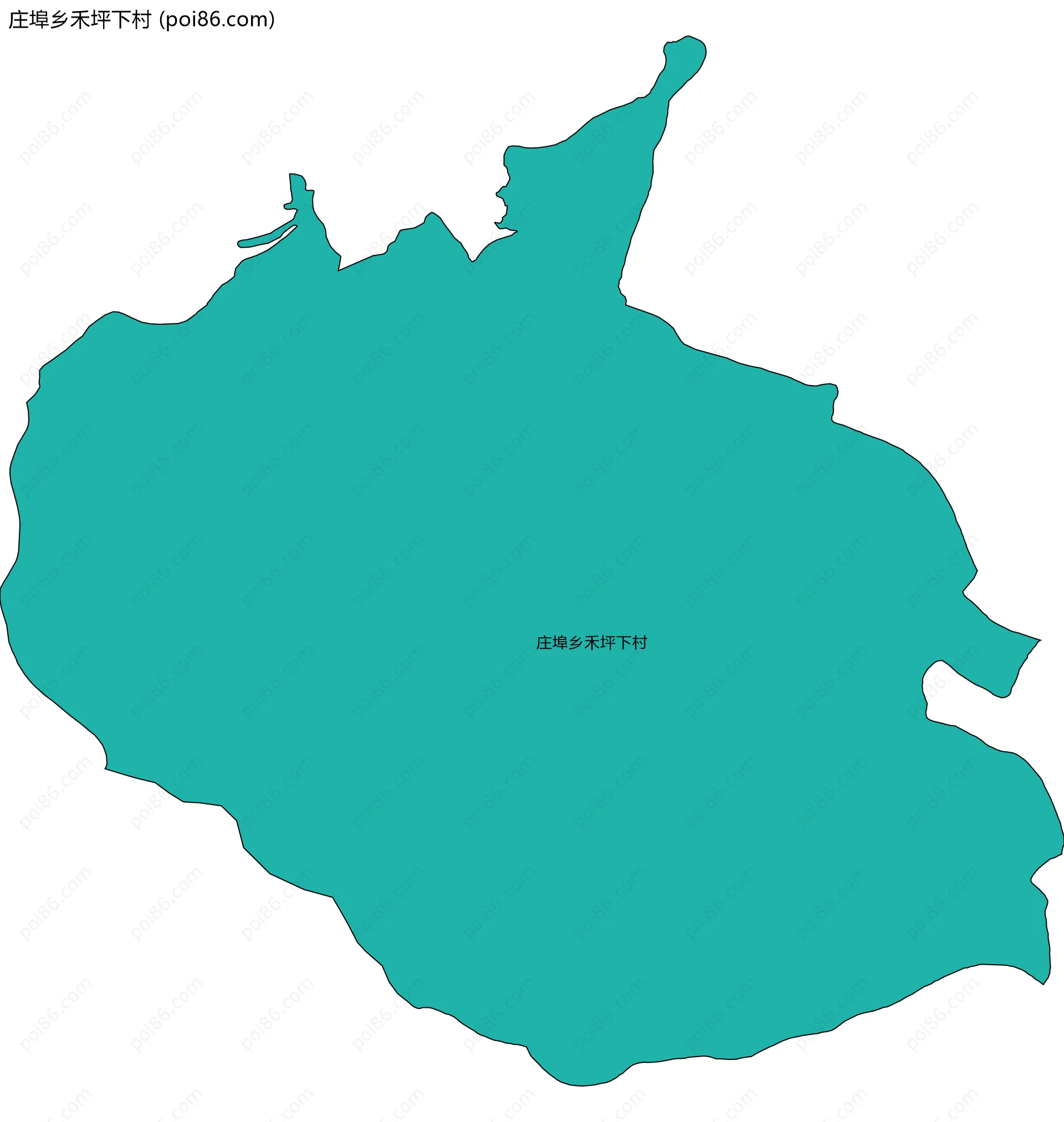庄埠乡禾坪下村边界地图
