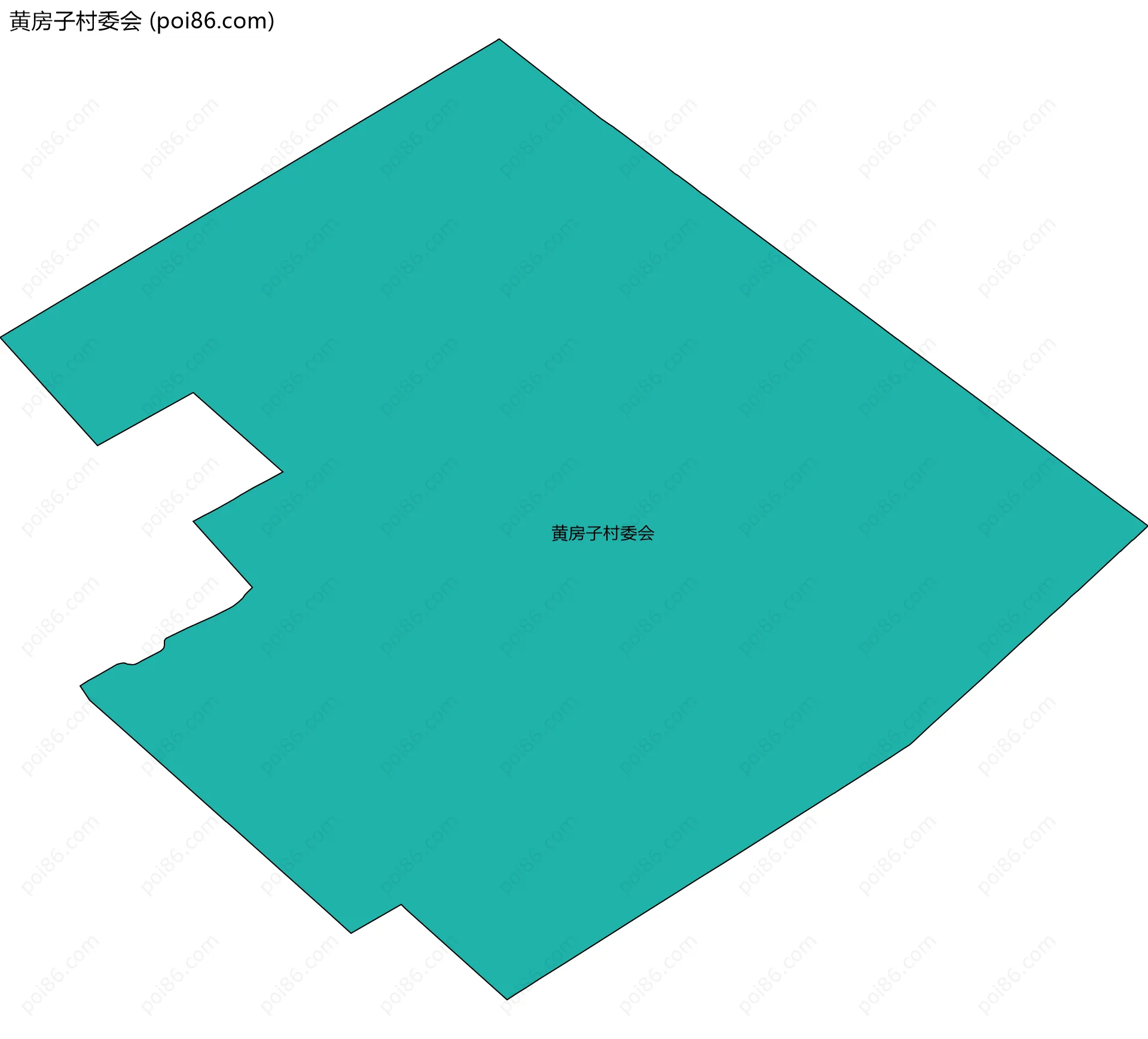 黄房子村委会边界地图