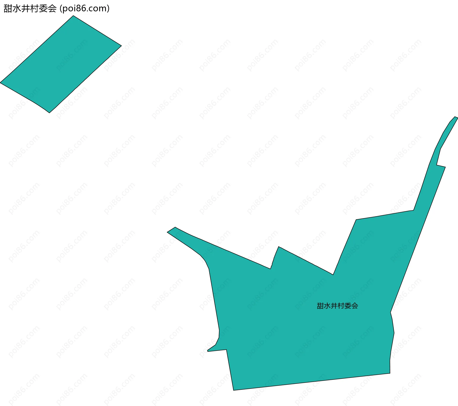 甜水井村委会边界地图