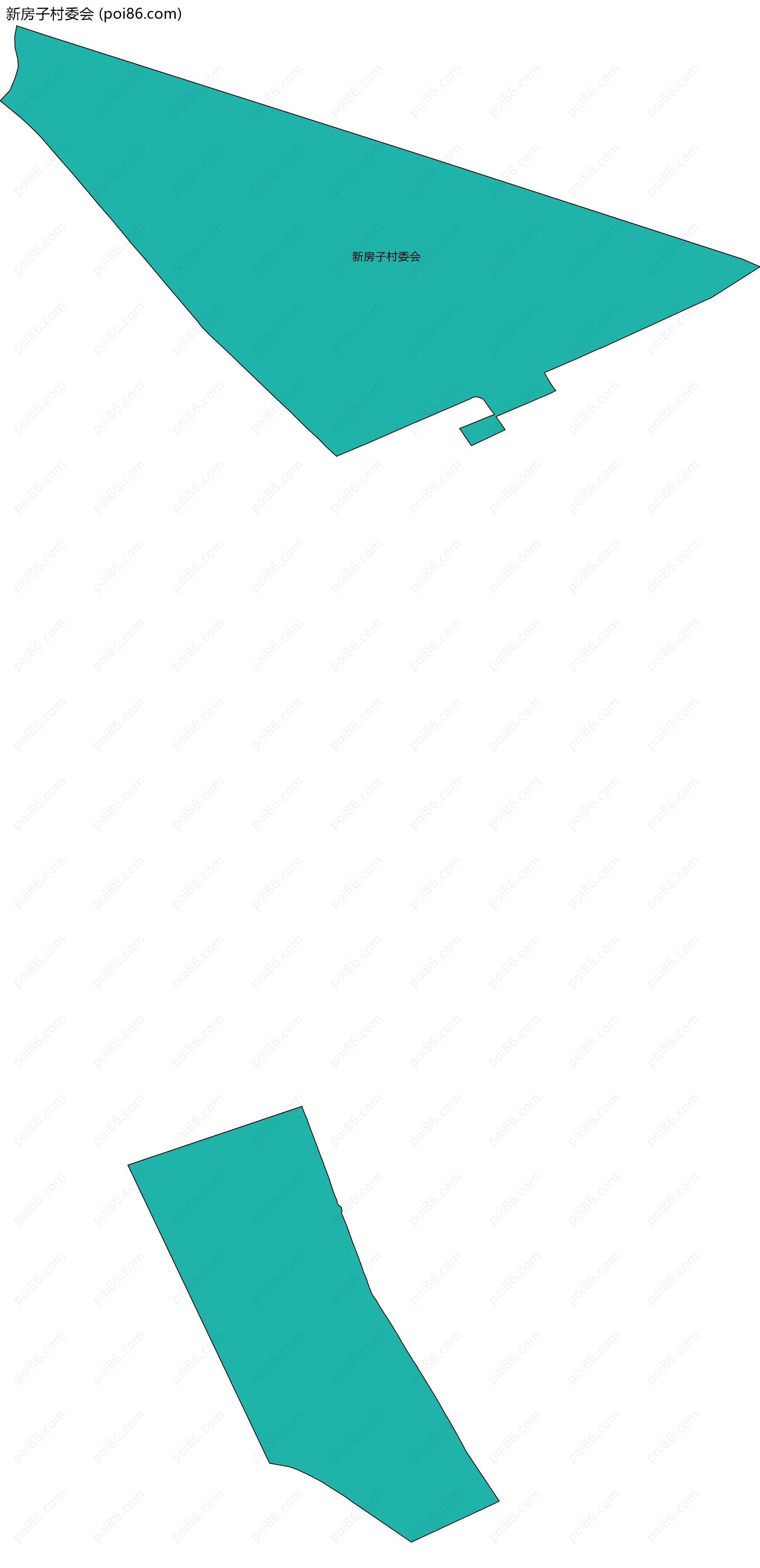 新房子村委会边界地图