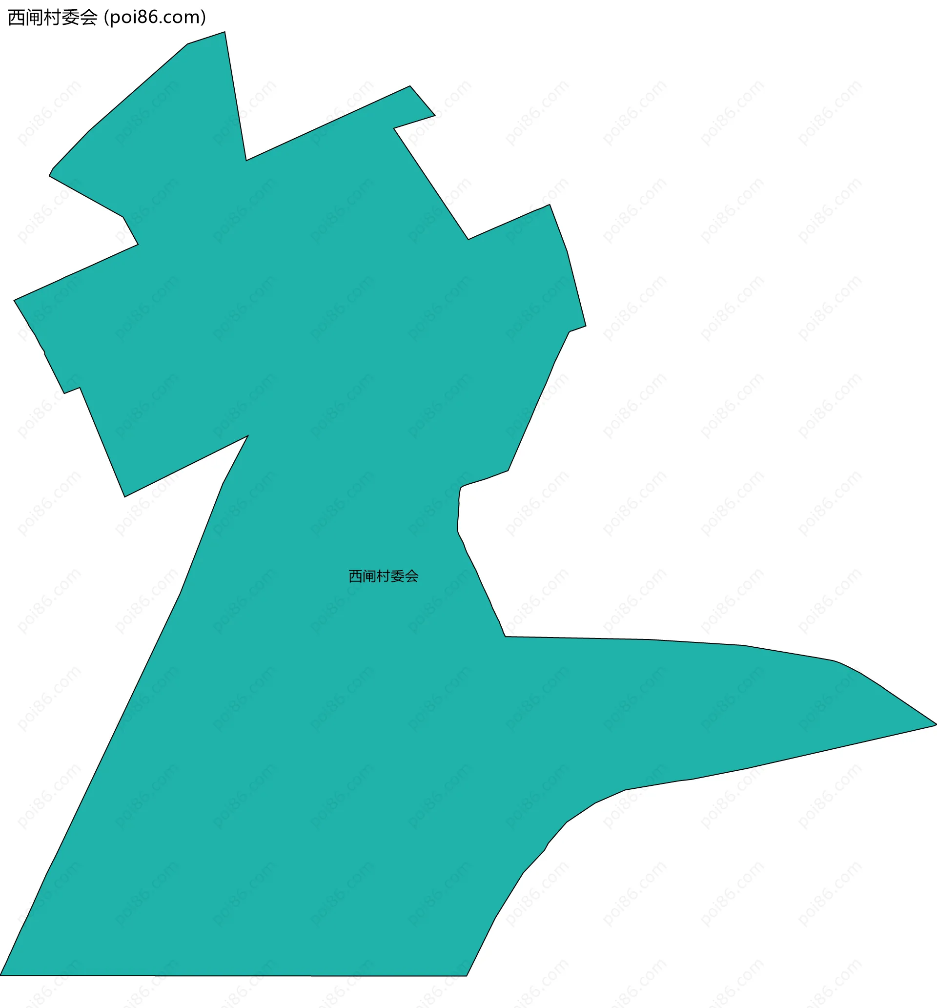 西闸村委会边界地图