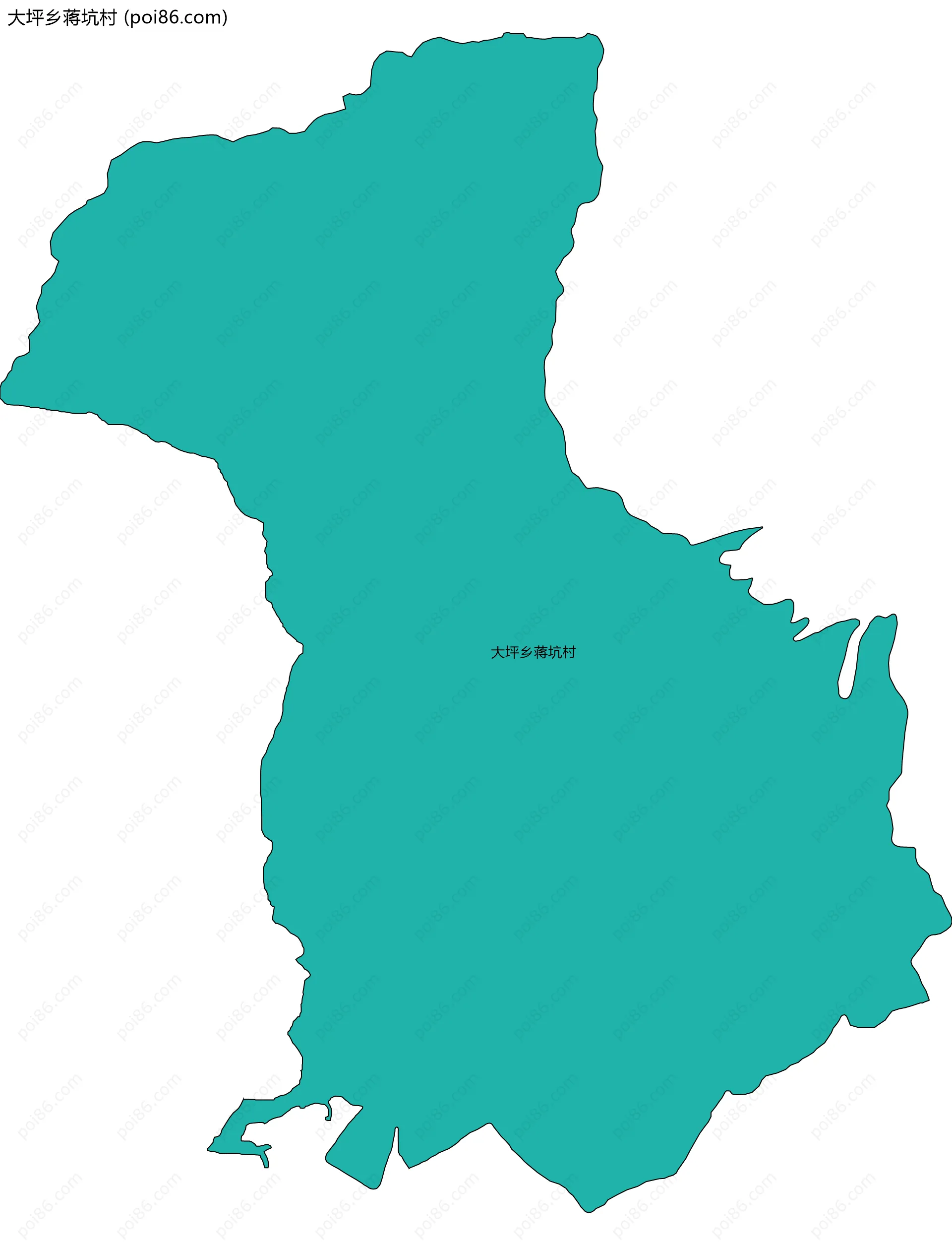 大坪乡蒋坑村边界地图