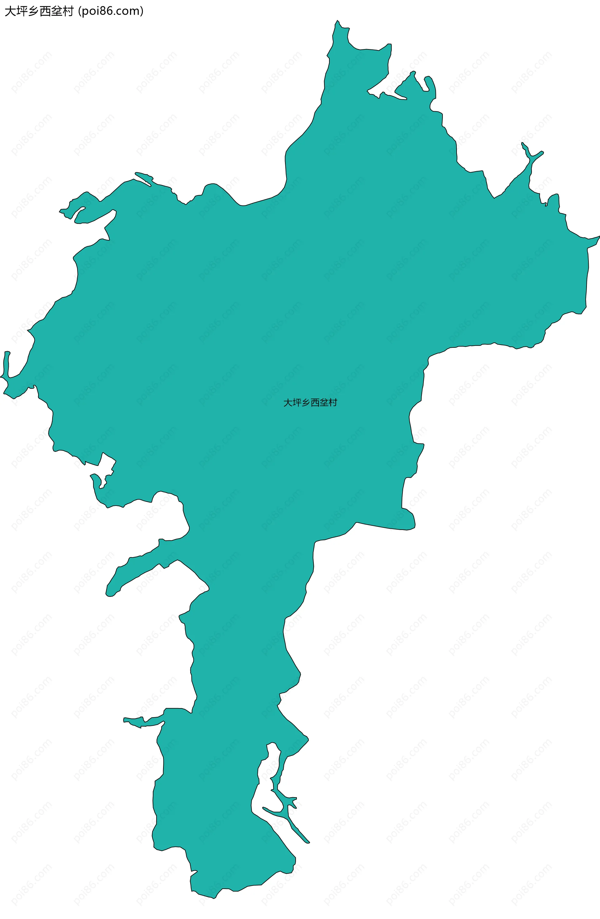 大坪乡西坌村边界地图