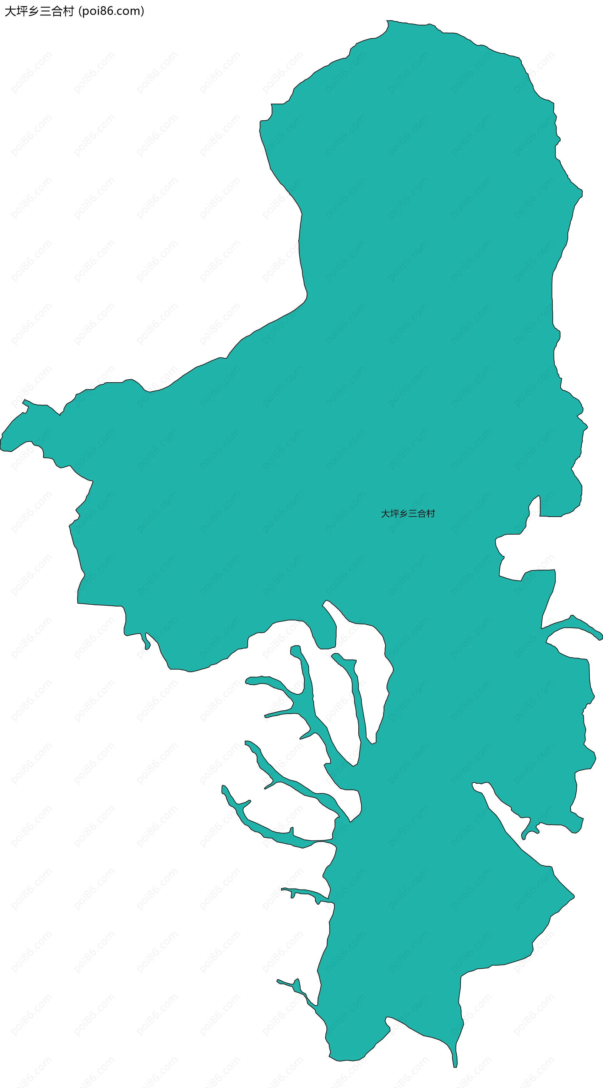 大坪乡三合村边界地图