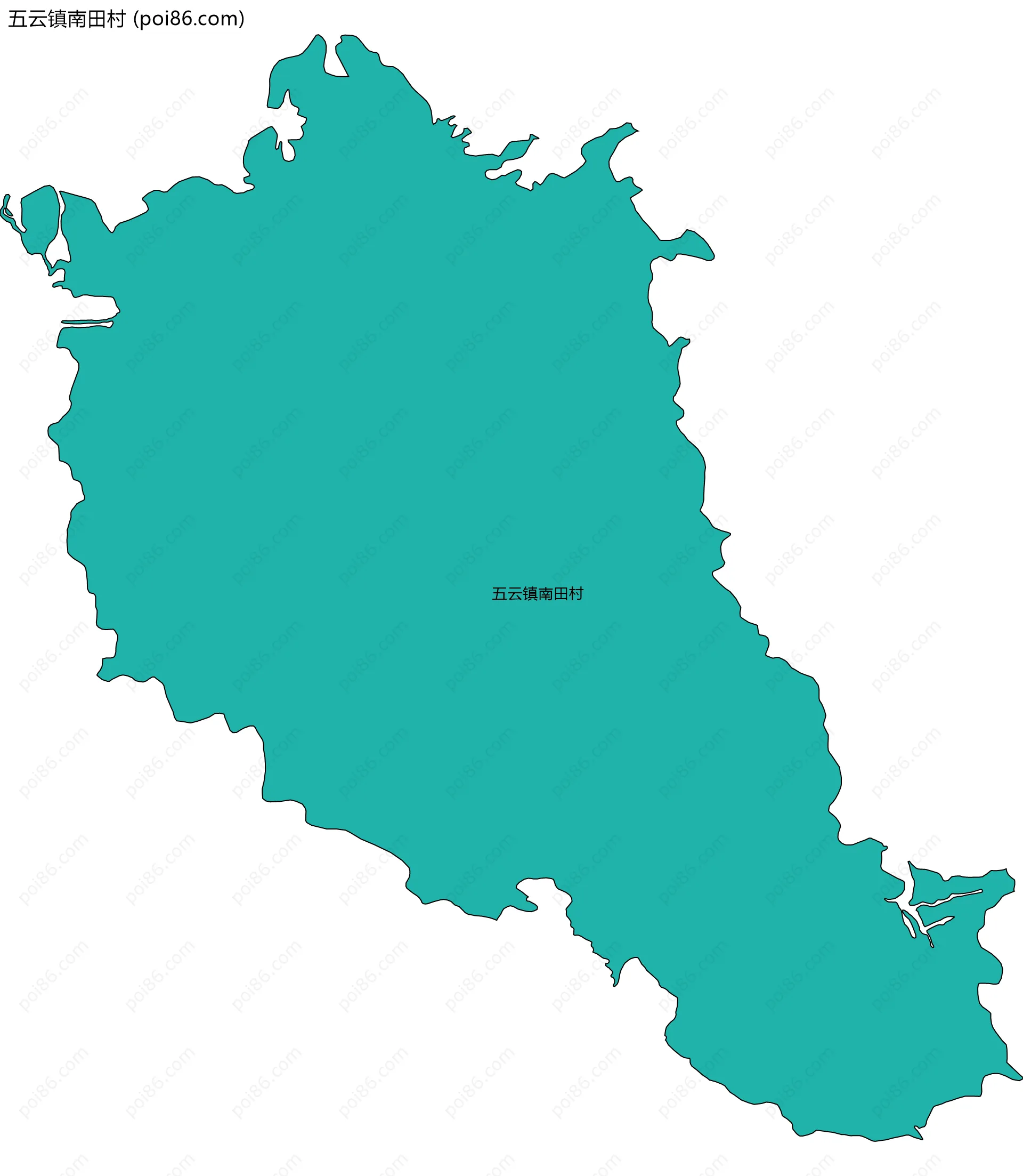 五云镇南田村边界地图